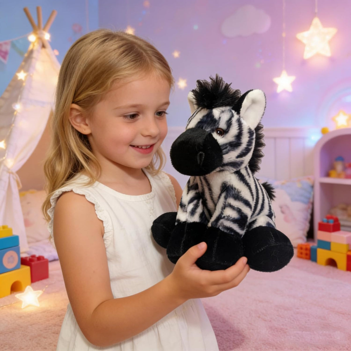 YUKOUQIAN Peluche de cebra de 8 pulgadas para niñas y niños de Navi...