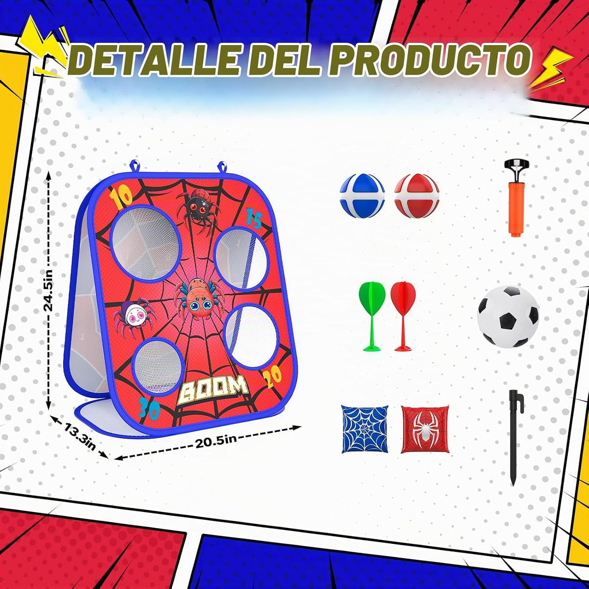 Juego de Lanzamiento de Bolsas de Frijoles Araña, Tablero de Cornho...