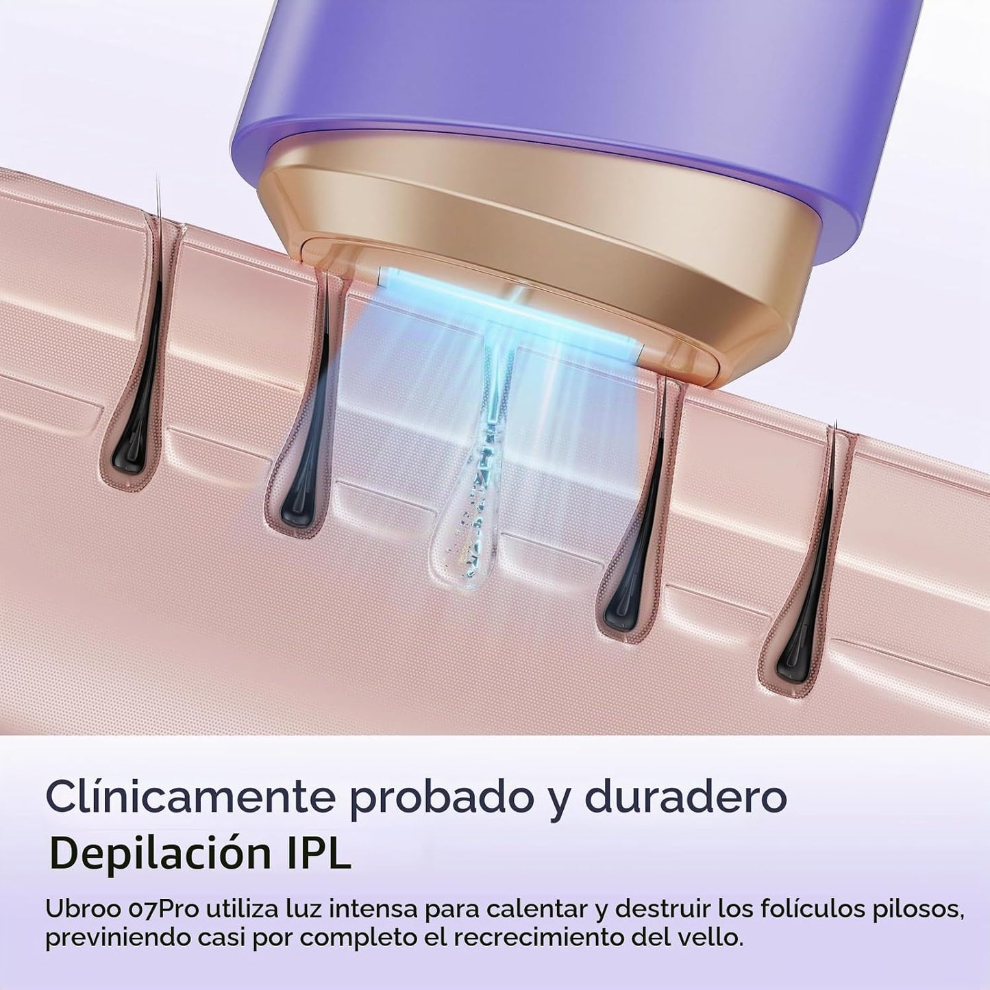Ubroo Depilación láser para mujeres y hombres, contacto de enfriami...