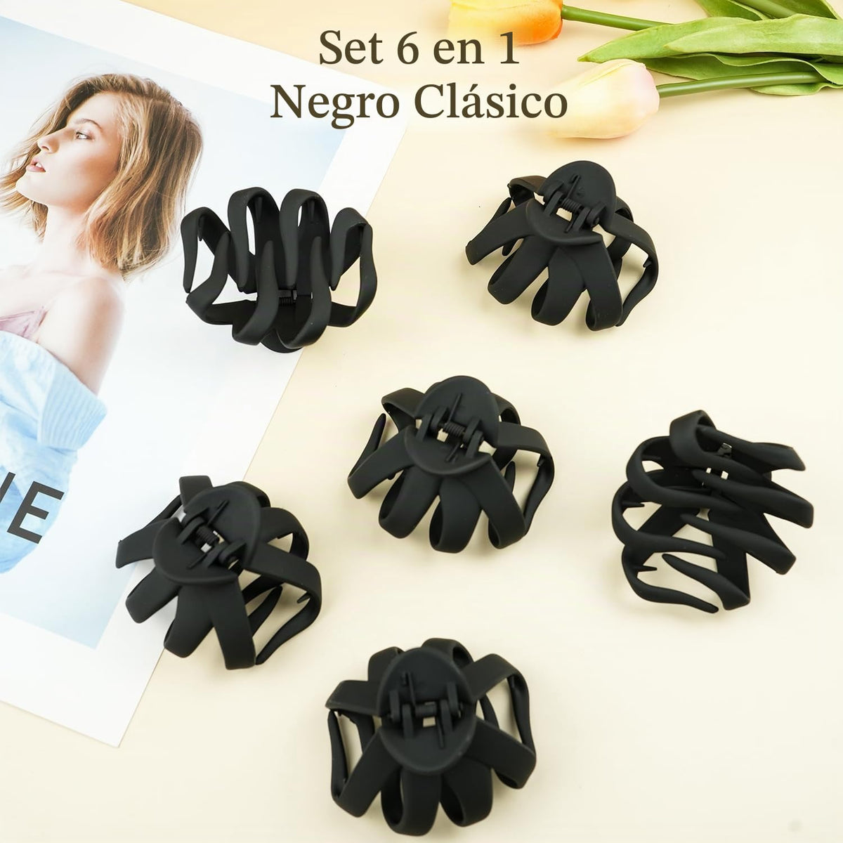 2.8 Pulgadas Pinzas de pelo medianas de pulpo para mujeres, pinzas...