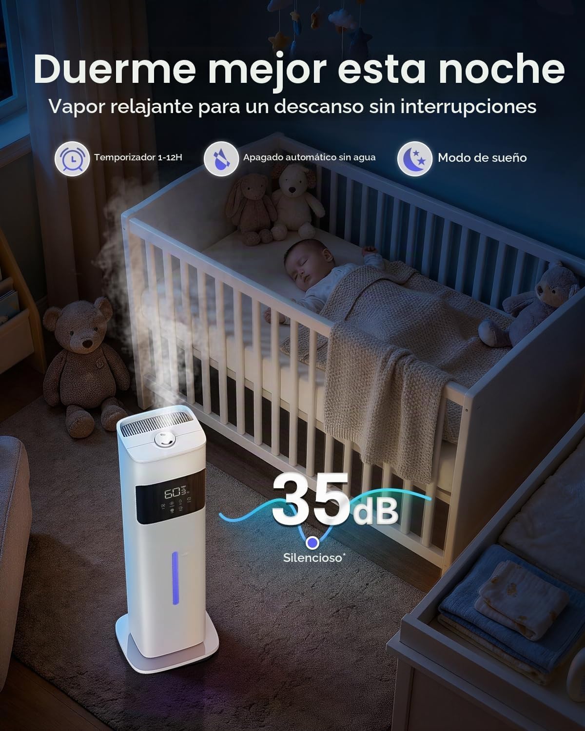 Akacozie Humidificador para habitación grande, humidificador de nie...