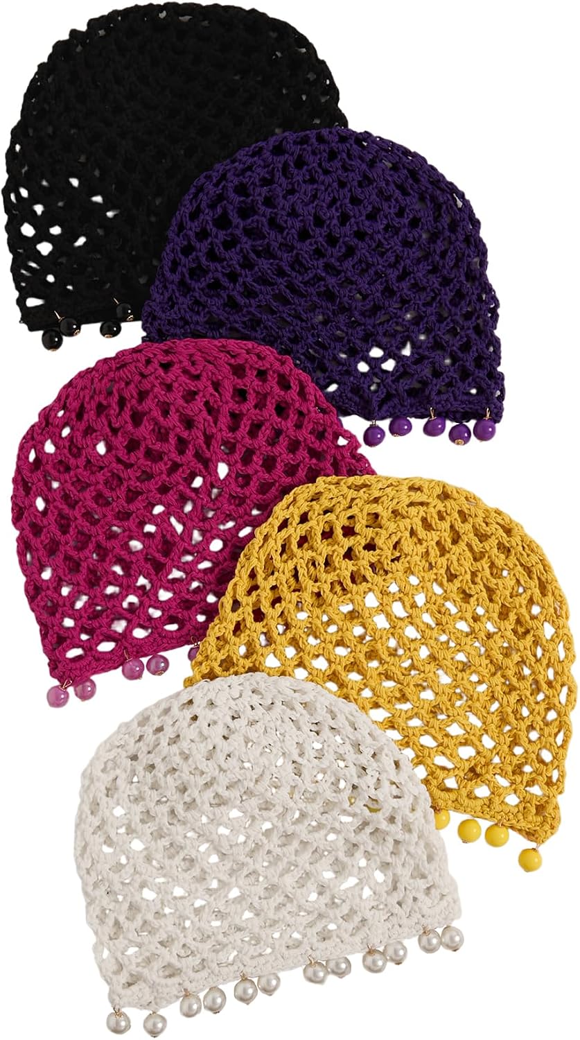 SweatyRocks Sombreros de punto de ganchillo para mujer, estilo bohe...
