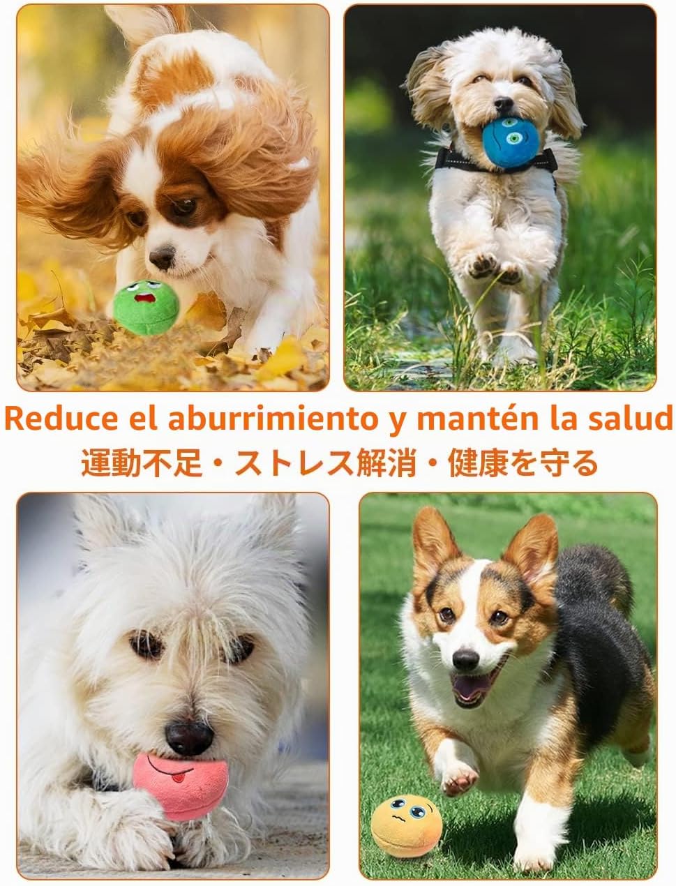 SCHITEC Juguetes chirriantes para perros, [6 unidades] Pelotas de f...