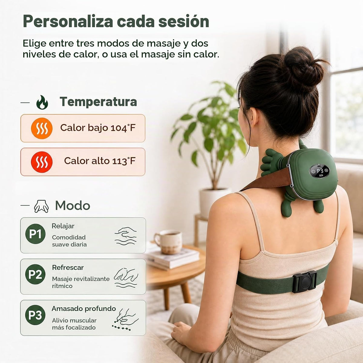 MYLLIUIM Masajeador de cuello y hombros con calor, inspirado en las...
