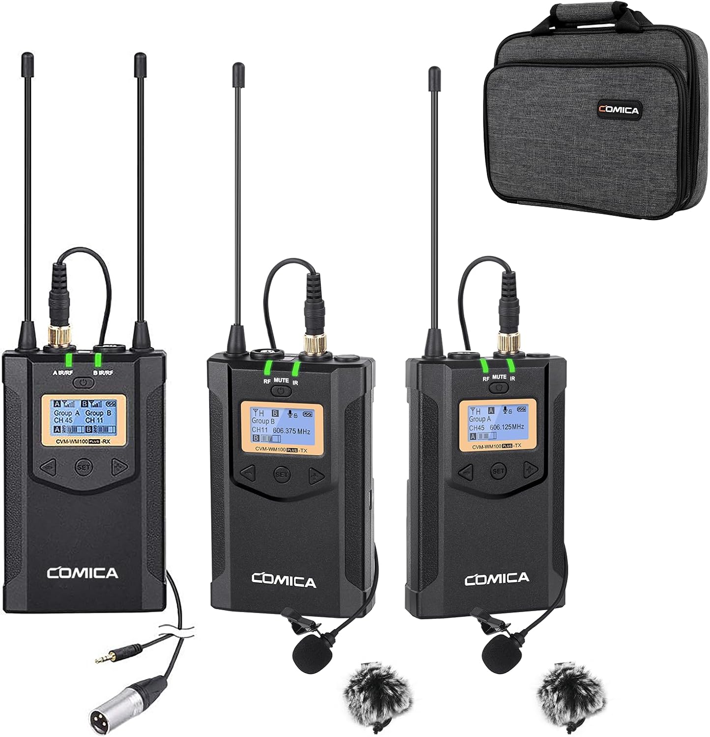 Comica CVM-WM100PLUS - Sistema de micrófono inalámbrico para cámara...