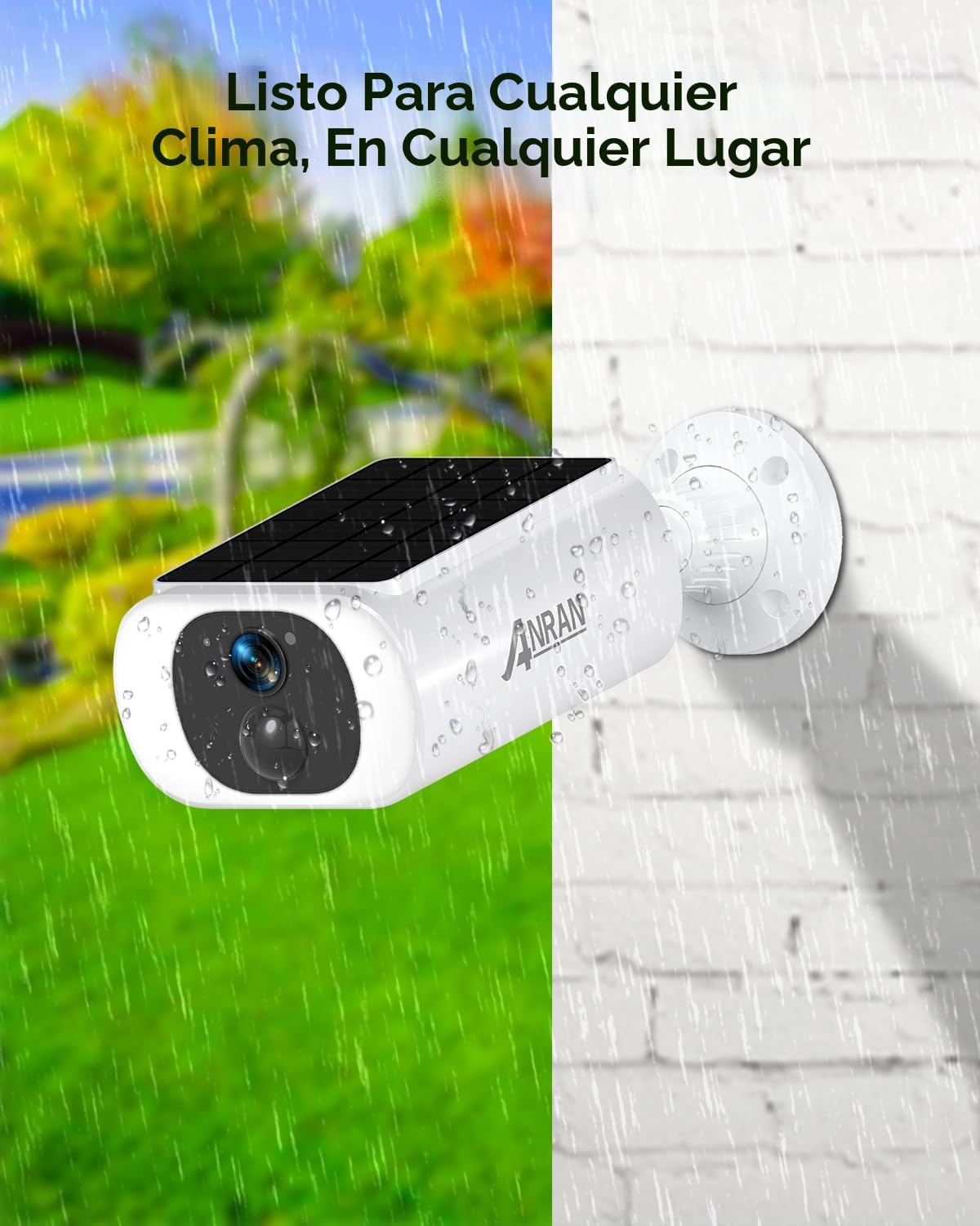 ANRAN Cámara de seguridad solar 2K inalámbrica para exteriores, ali...