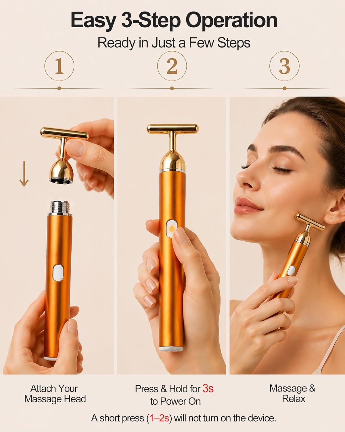 Amirce Rodillo masajeador facial recargable, masajeador facial con...