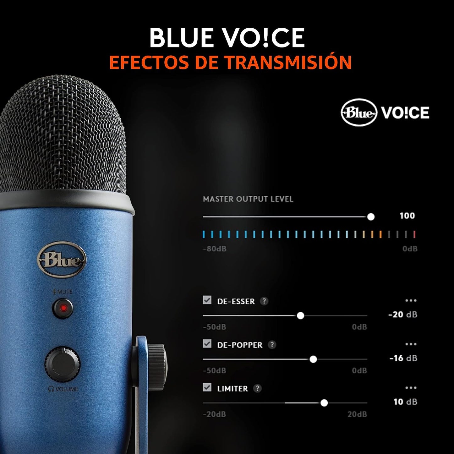 Logitech Creators Blue Yeti - Micrófono USB para juegos, transmisió...