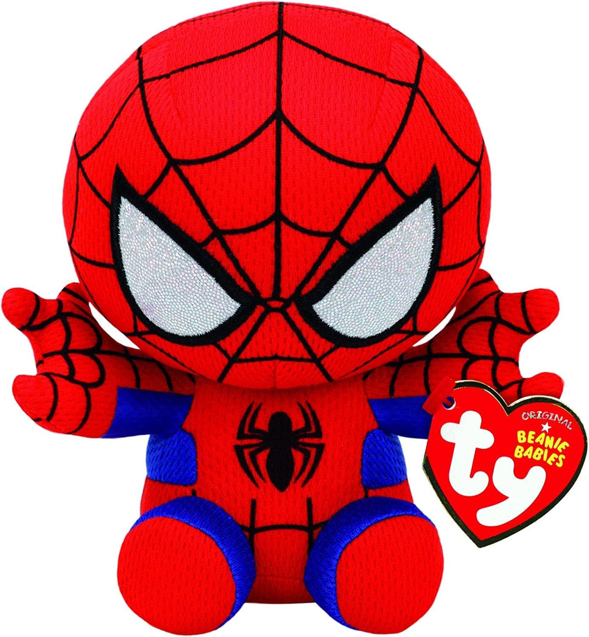 Peluche de Spiderman de TY, rojo\/azul, regular