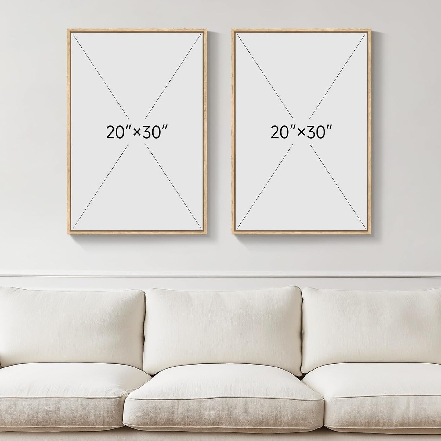 Arte de pared abstracto neutro con marco grande para sala de estar,...
