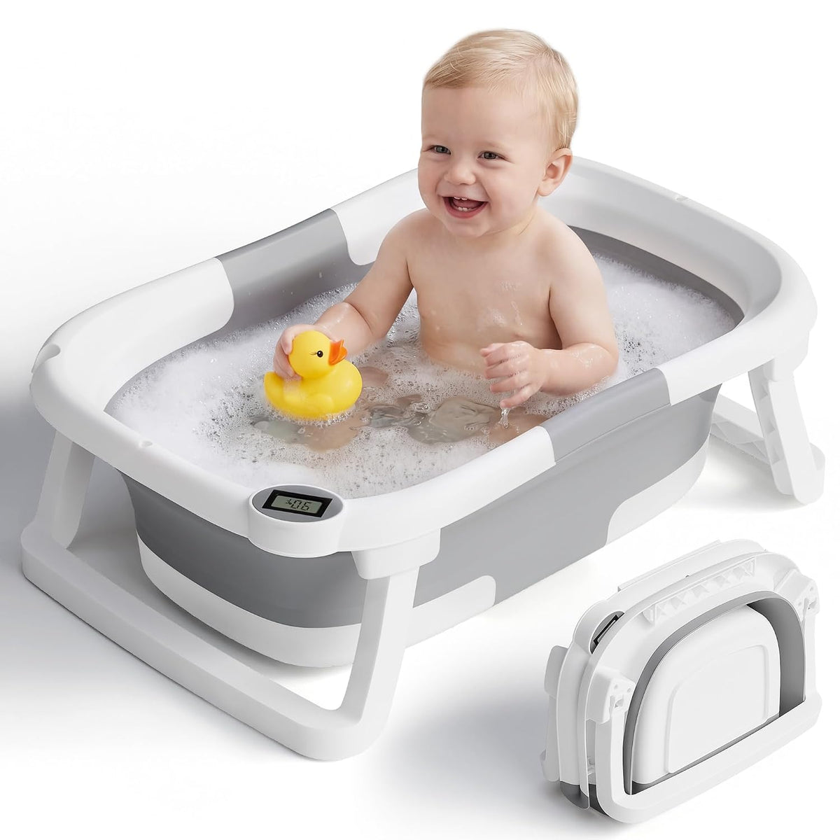 iBabyMax Bañera plegable para recién nacidos a niños pequeños, bañe...