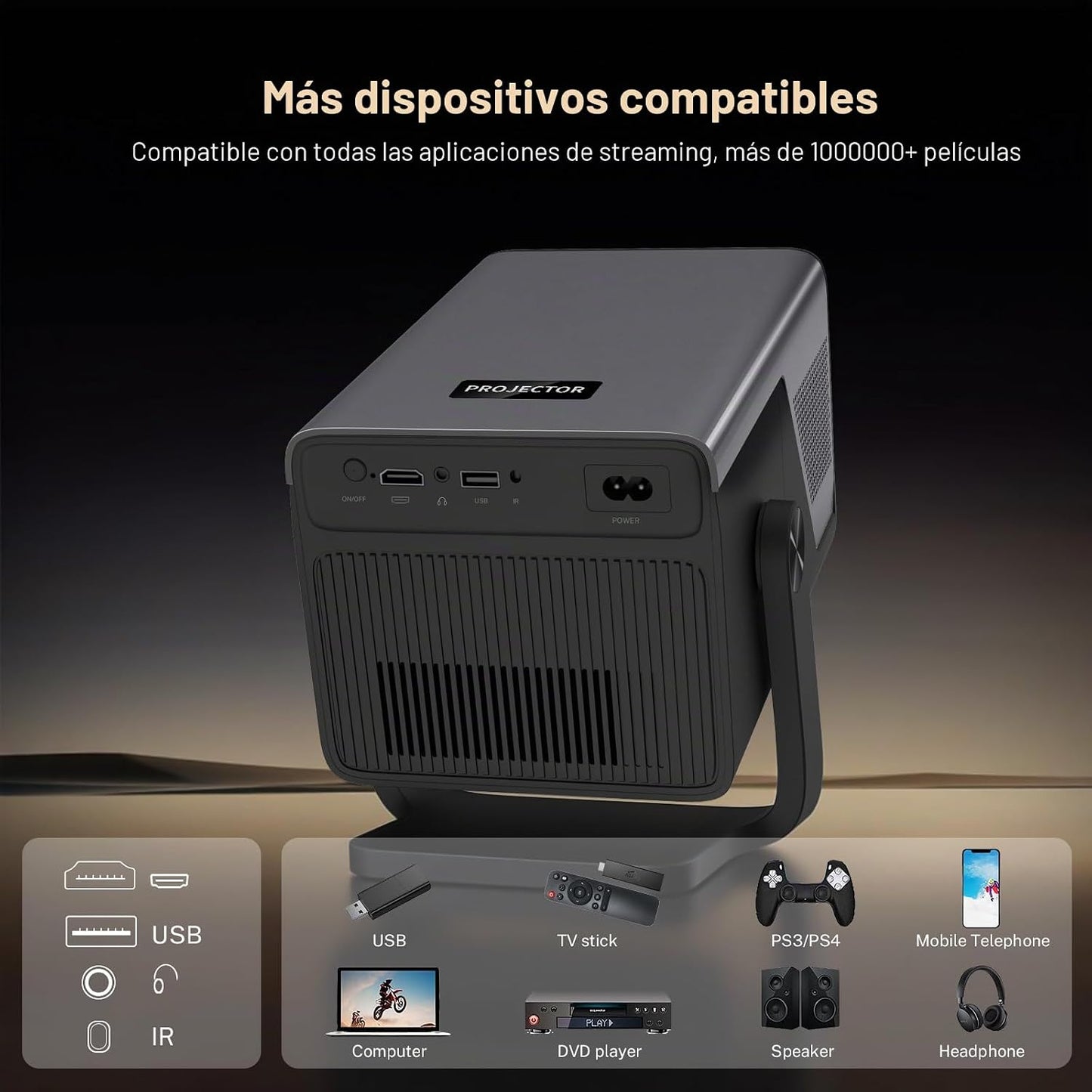 [Soporte 8K\/2000 ANSI\/AI calibración visual] Proyector inteligent...