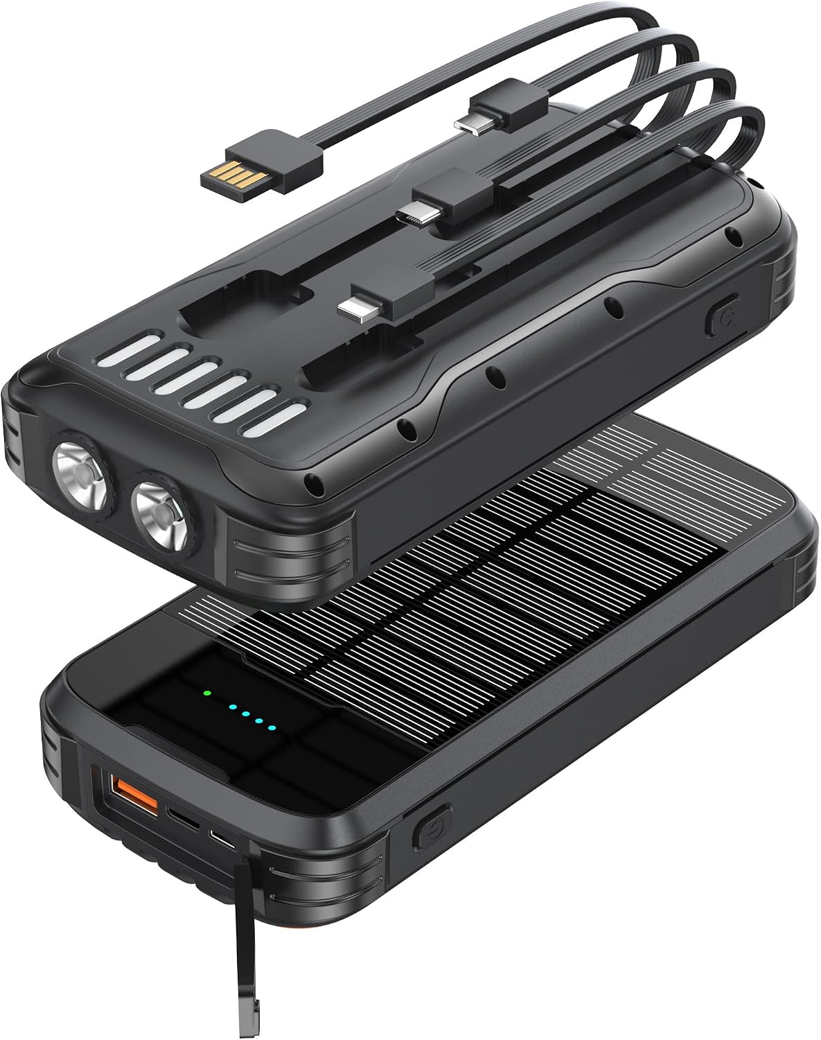 MINRISE Banco de energía solar 40000mAh, cargador portátil PD 20W c...