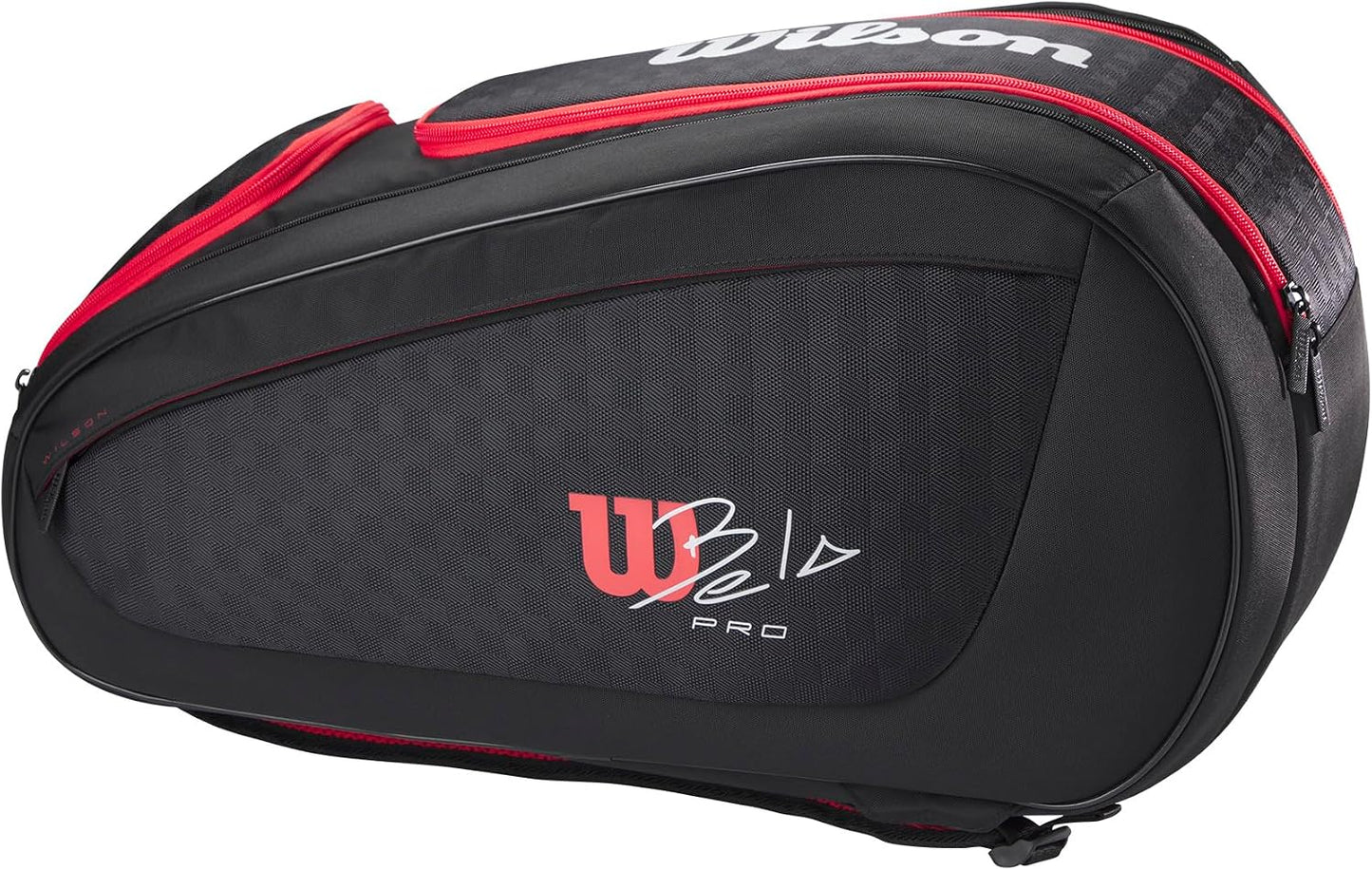 WILSON Bela Super Tour Padel Bag - Negro\/Rojo, Capacidad para hast...
