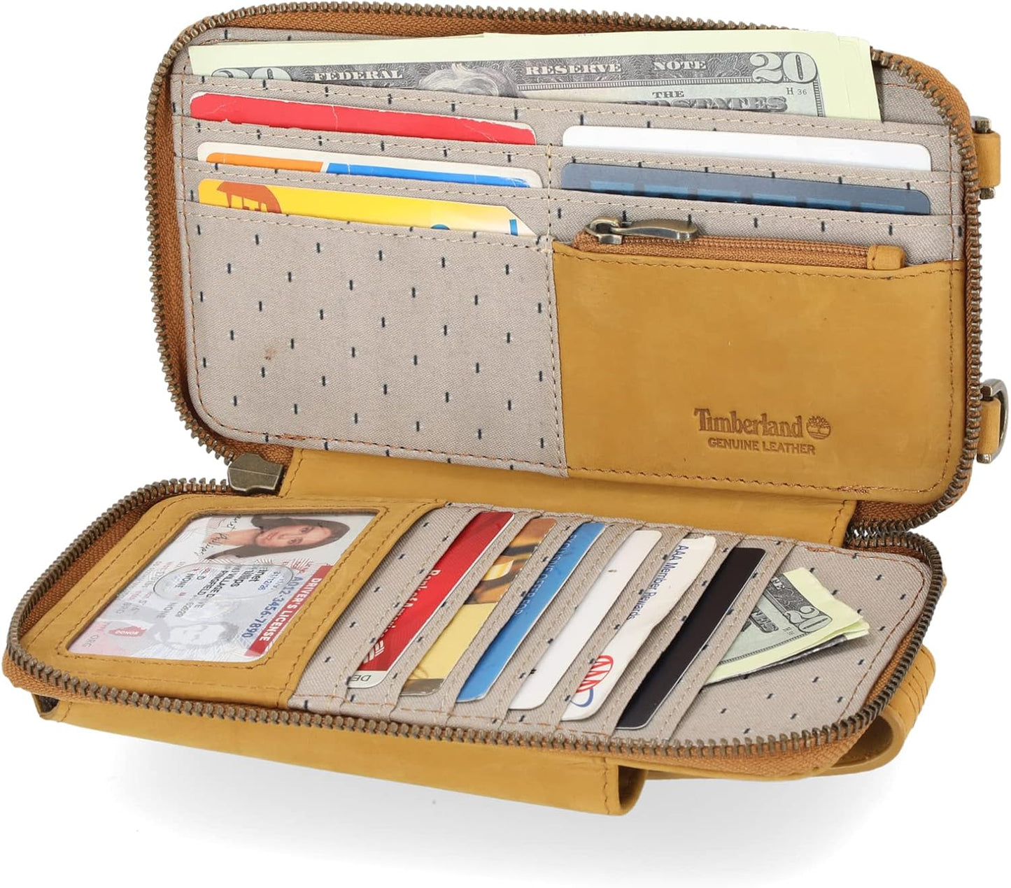 Timberland - Bolso cruzado de cuero RFID para teléfono de mujer