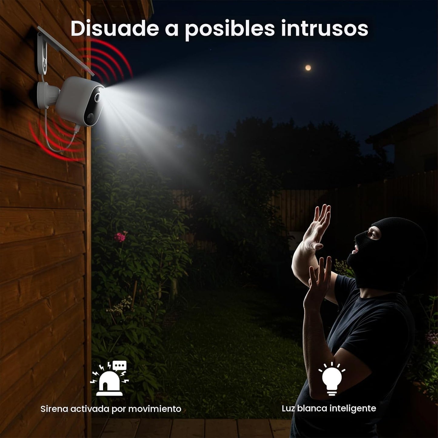 INFIYA Cámaras de Seguridad Inalámbricas para Exteriores - Con Ener...