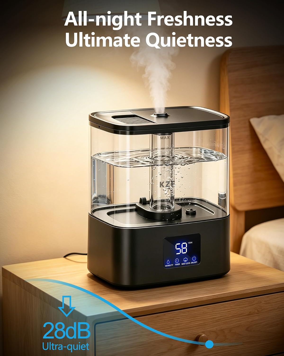 Humidificadores KZF para dormitorio, humidificador de niebla fría d...