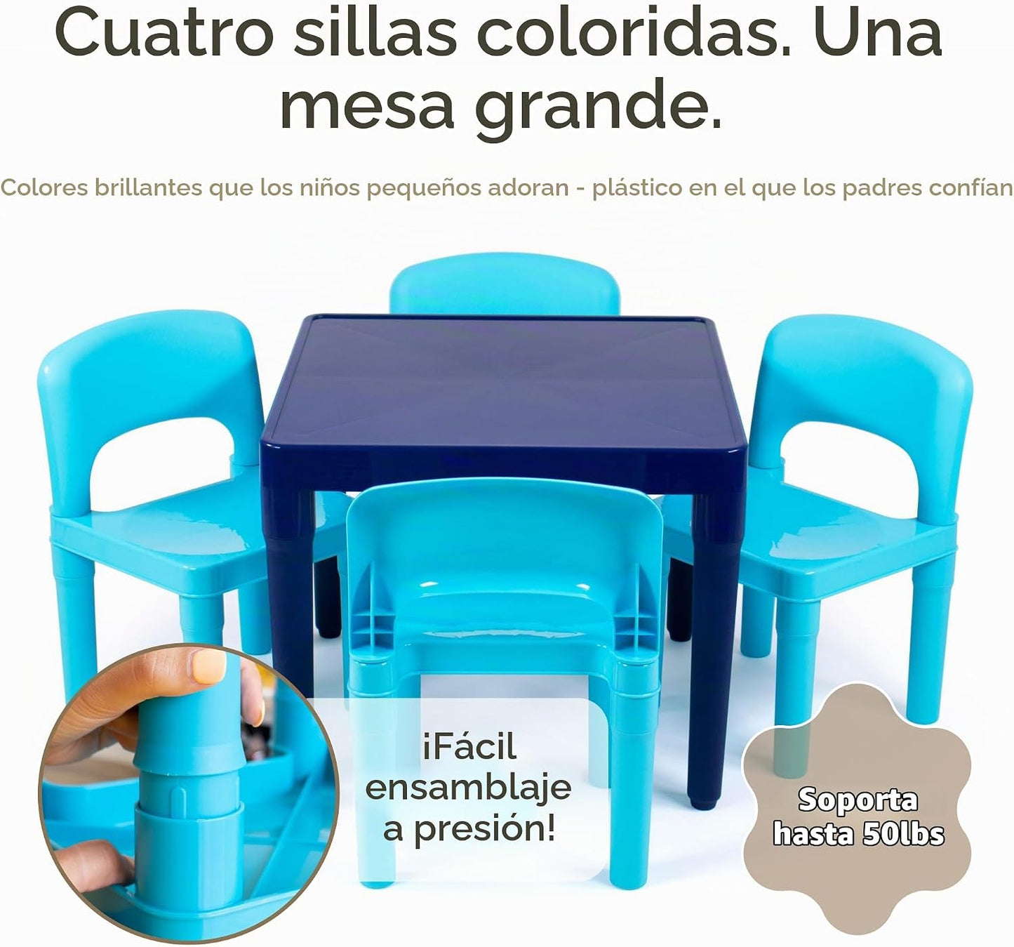 Humble Crew Juego de mesa y silla para niños, interior y exterior,...