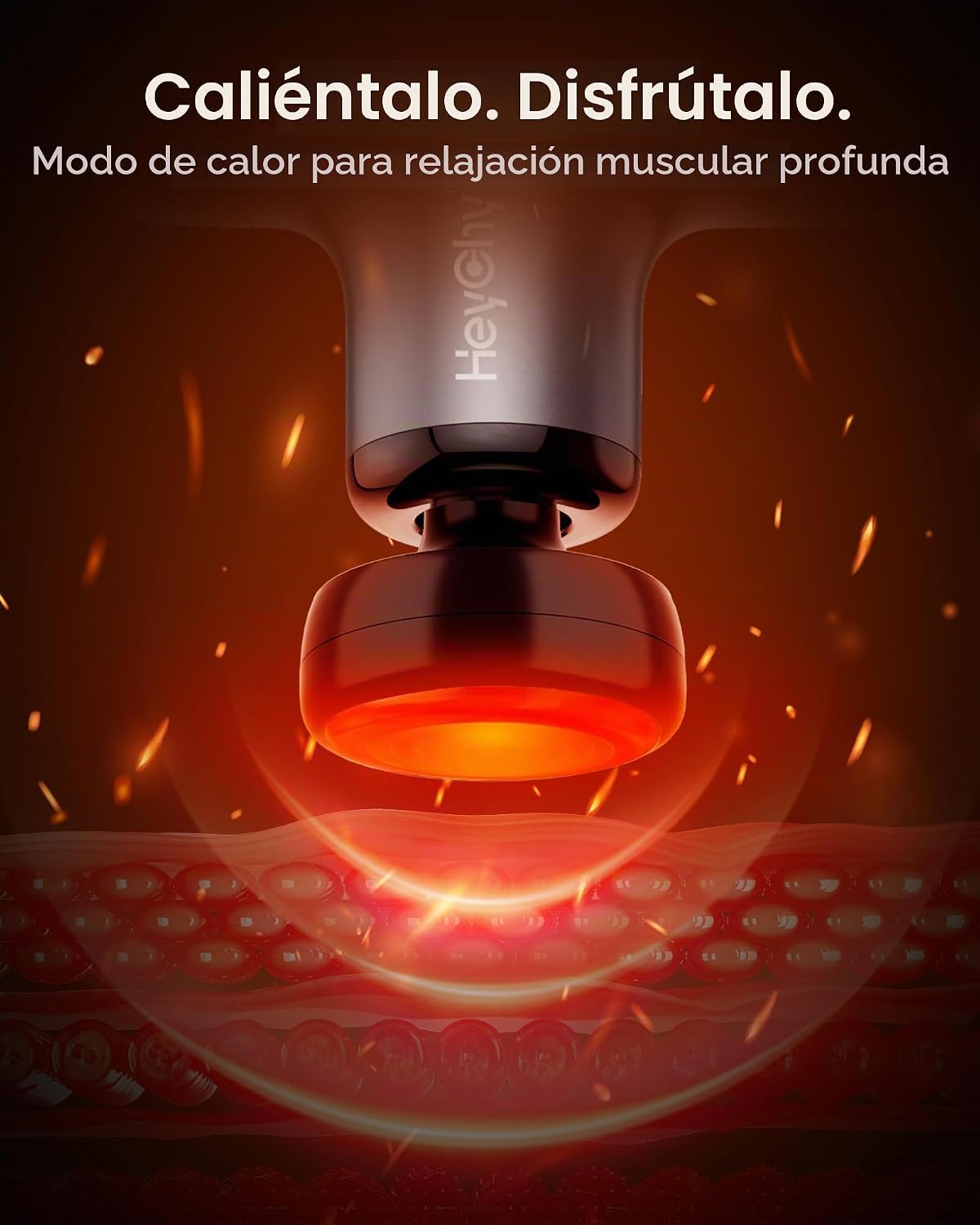HEYCHY Mini pistola de masaje con calor, pistola de masaje de tejid...