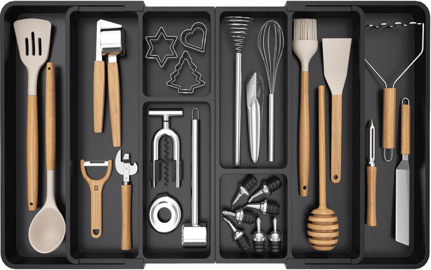 Lifewit Organizador de utensilios expandible para cajón de cocina,...