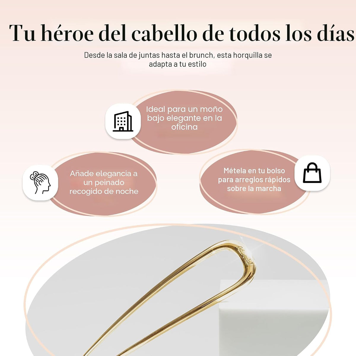 Kitsch Horquillas francesas para mujer, sujeción segura durante tod...