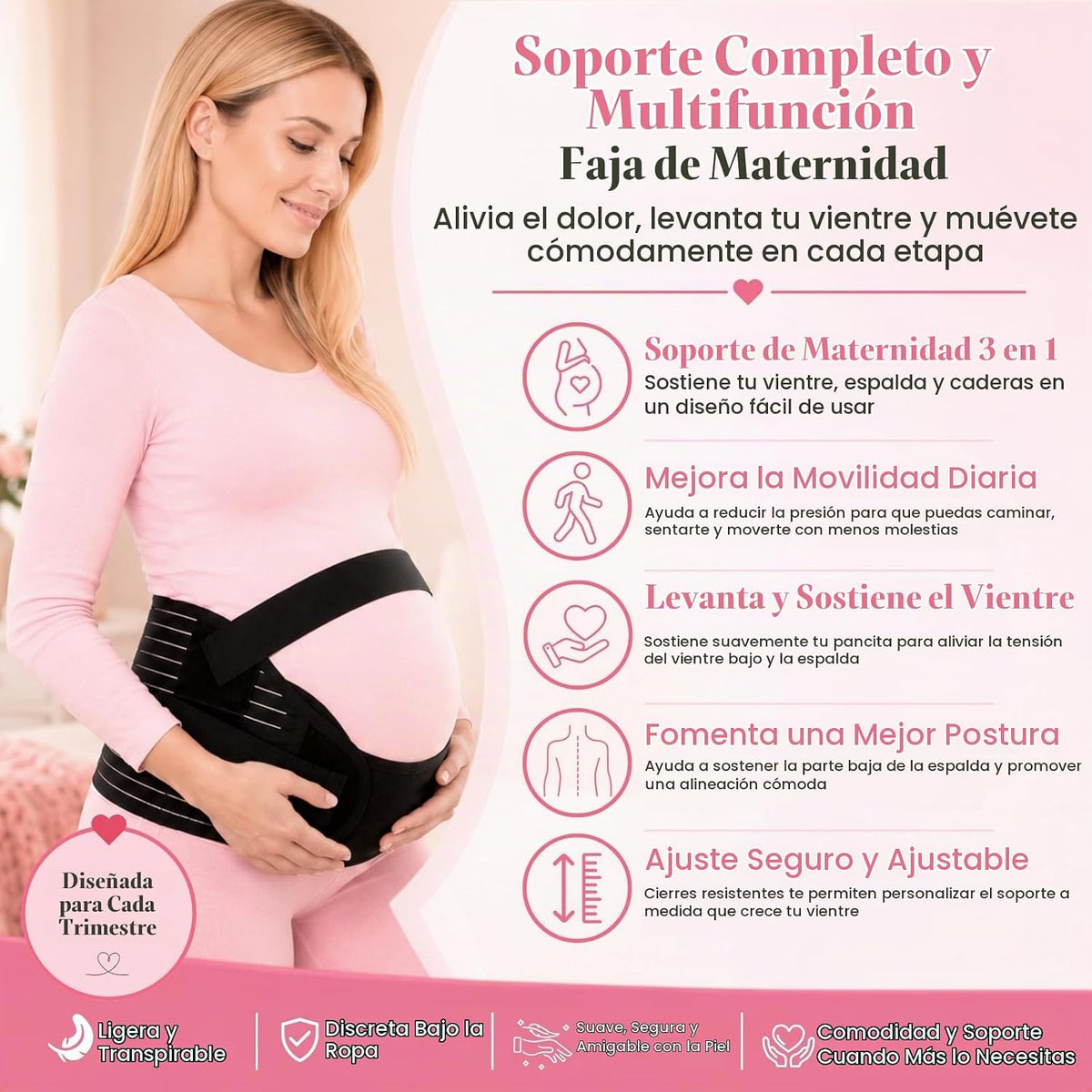 Vive - Banda de apoyo para el vientre de embarazo para mujer, cintu...