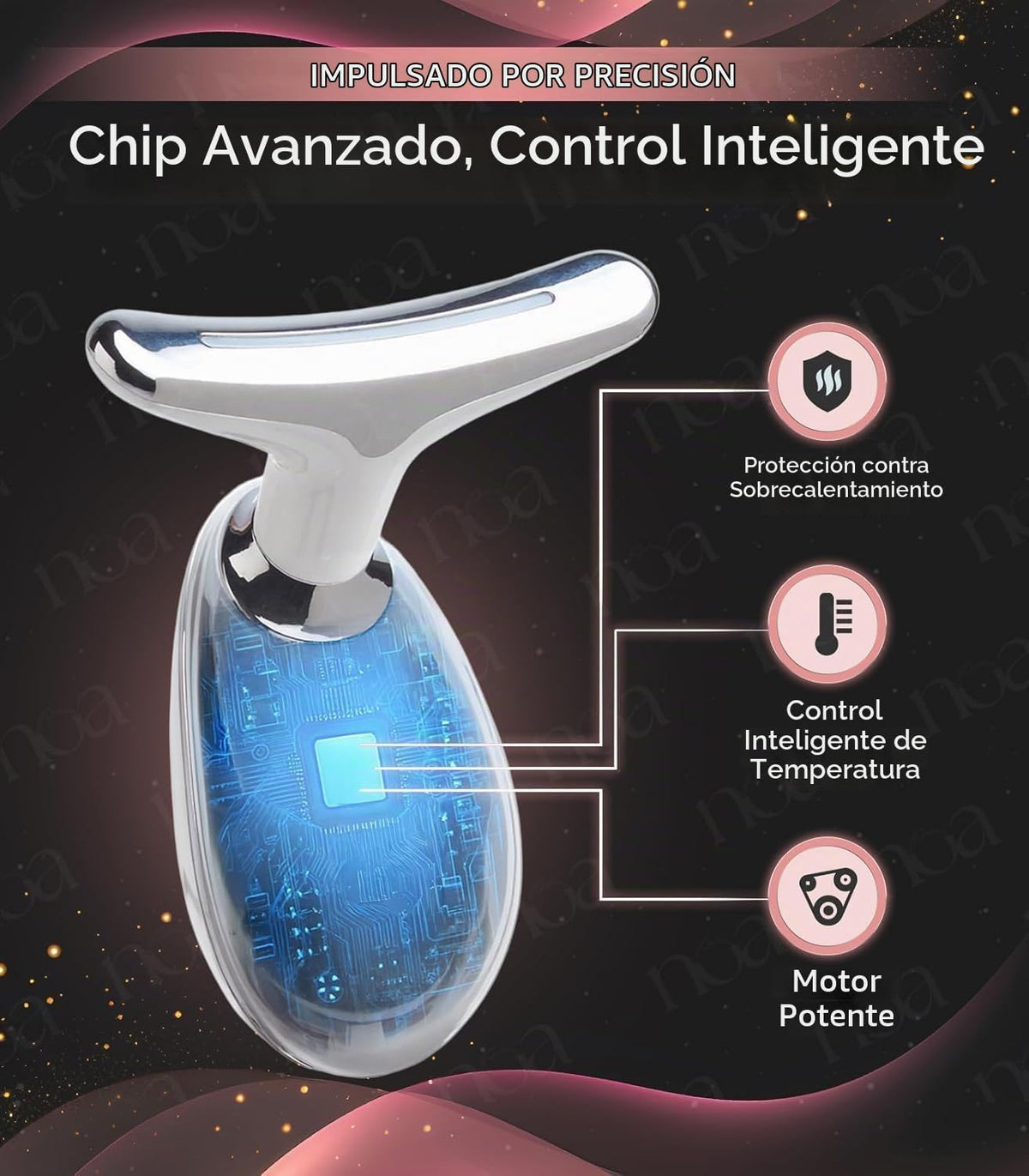 LuxeSkin Masajeador facial de la terapia de la luz roja del color L...