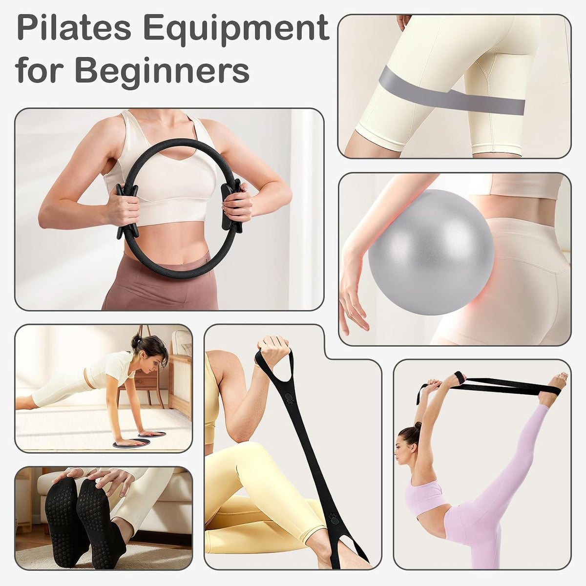 Hoedia Kit de Pilates de 17 Piezas para Mujeres, Equipo de Pilates...