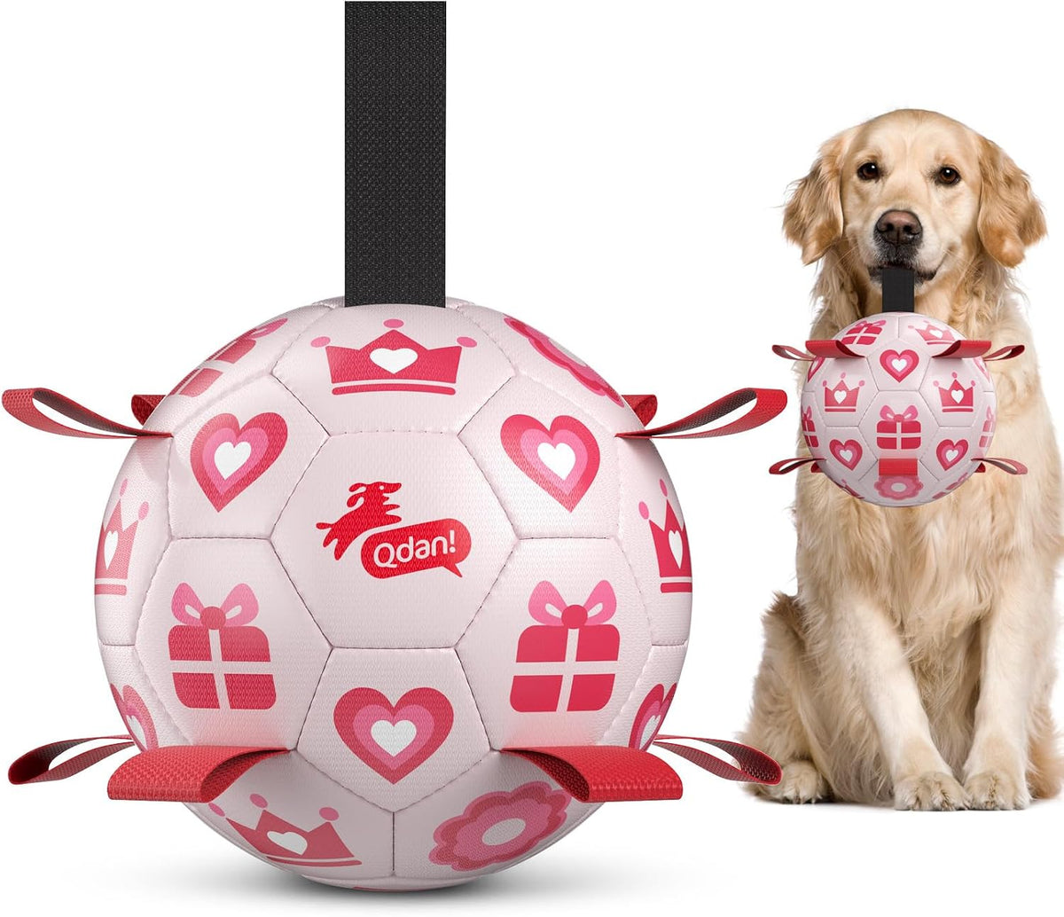 QDAN Juguetes para perros de regalo de San Valentín, pelota de fútb...