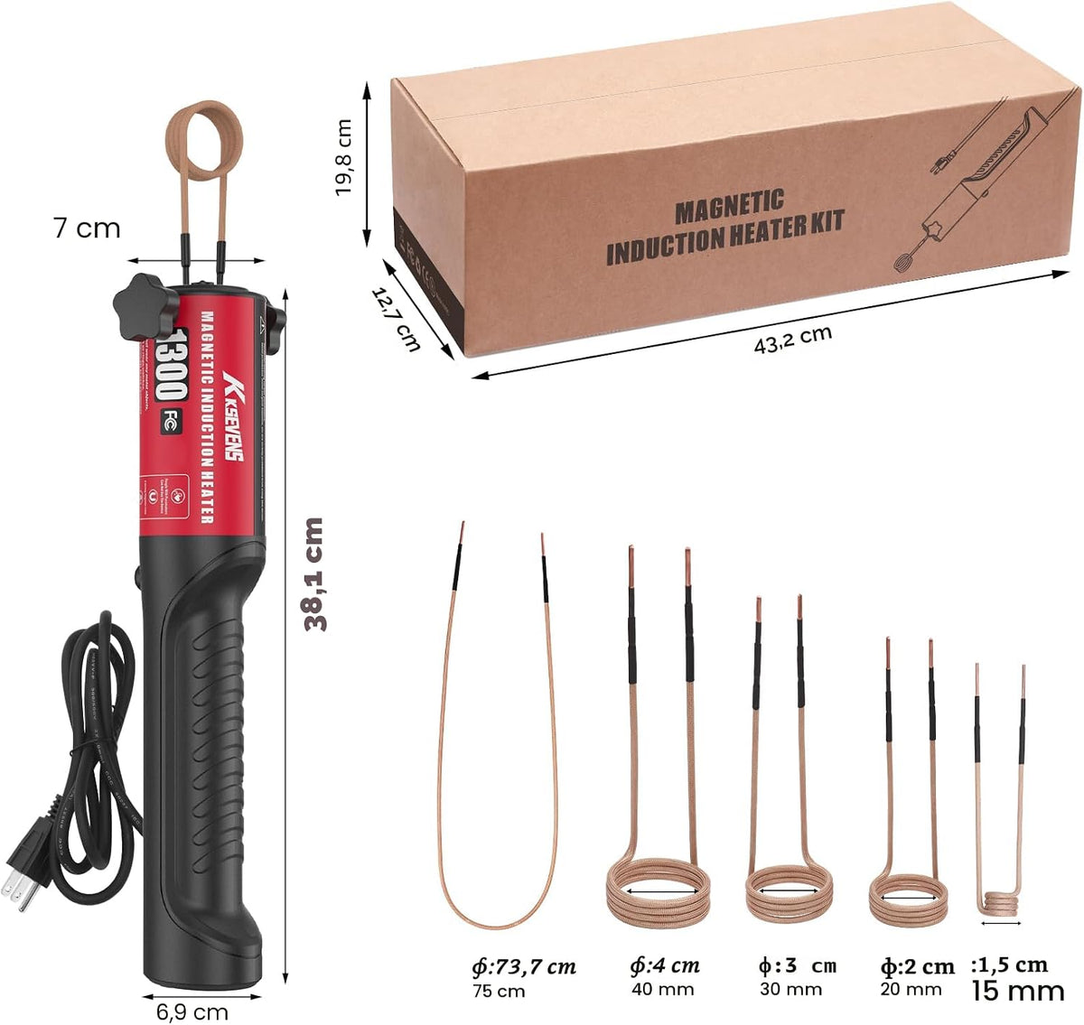 Calentador de inducción de 1300 W 110 V, extracción de pernos, herr...