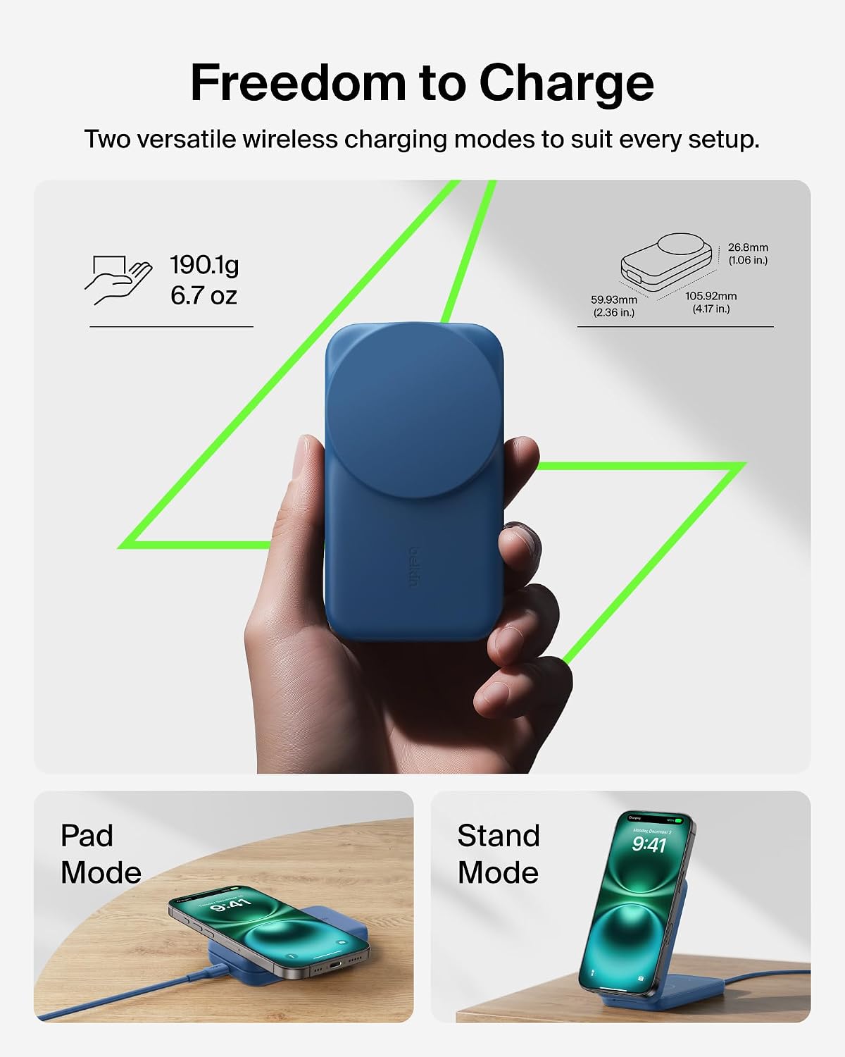 Belkin Qi2.2 25W inalámbrico 3 en 1 estación de carga rápida plegab...