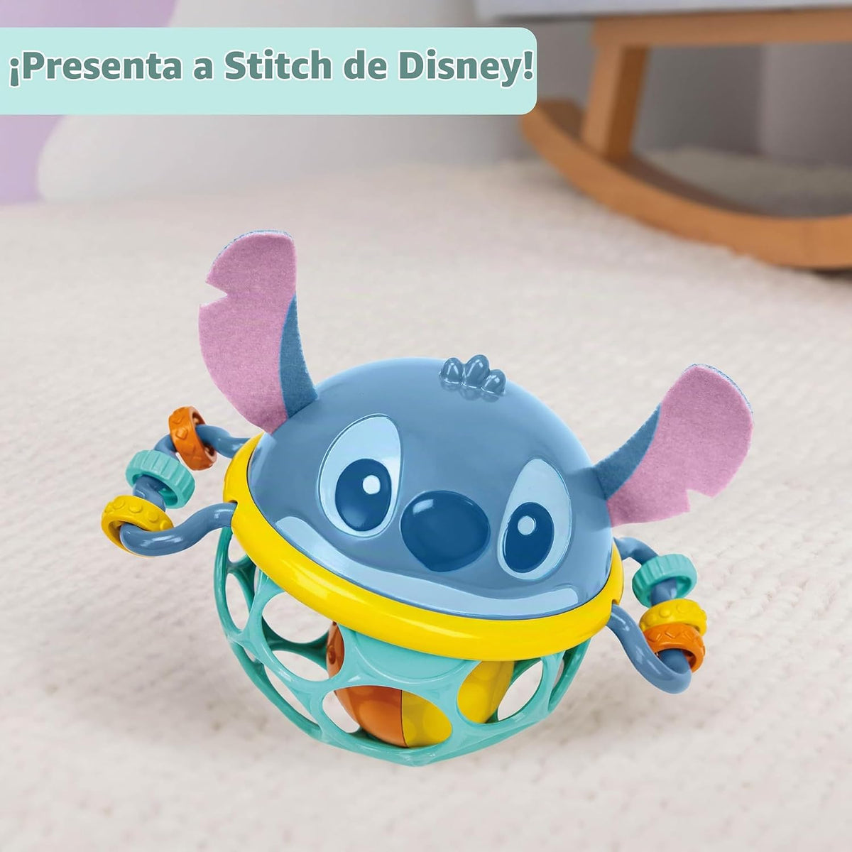 Sonaja de Disney Baby Stitch Oball de Bright Starts, juguete fácil...