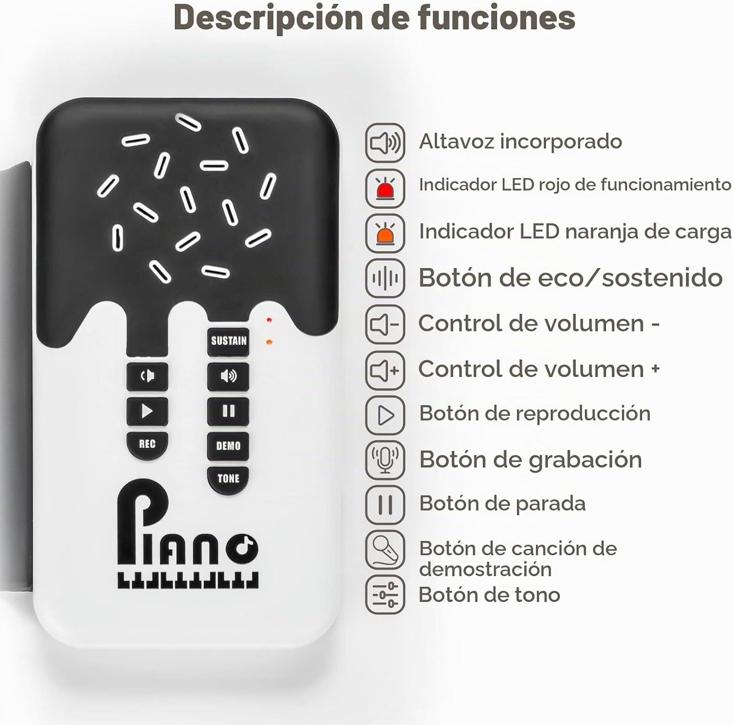 POGOLAB Piano de teclado enrollable de 49 teclas, teclado plegable...