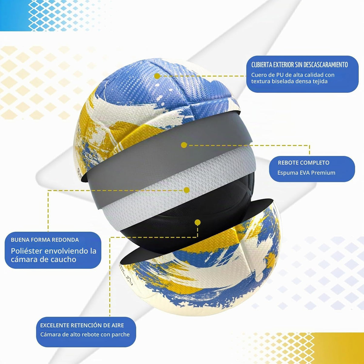 SANNLEIKA Storm Series - Pelota de fútbol profesional para principi...