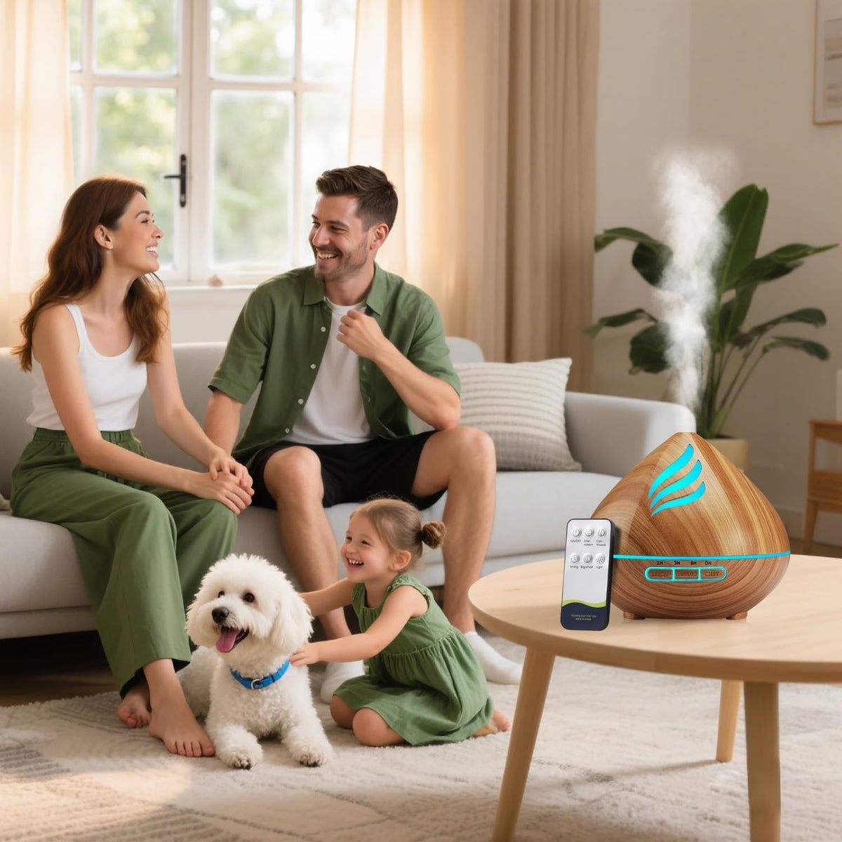Humidificador de niebla fría de 16.9 fl oz y difusor de aceite esen...