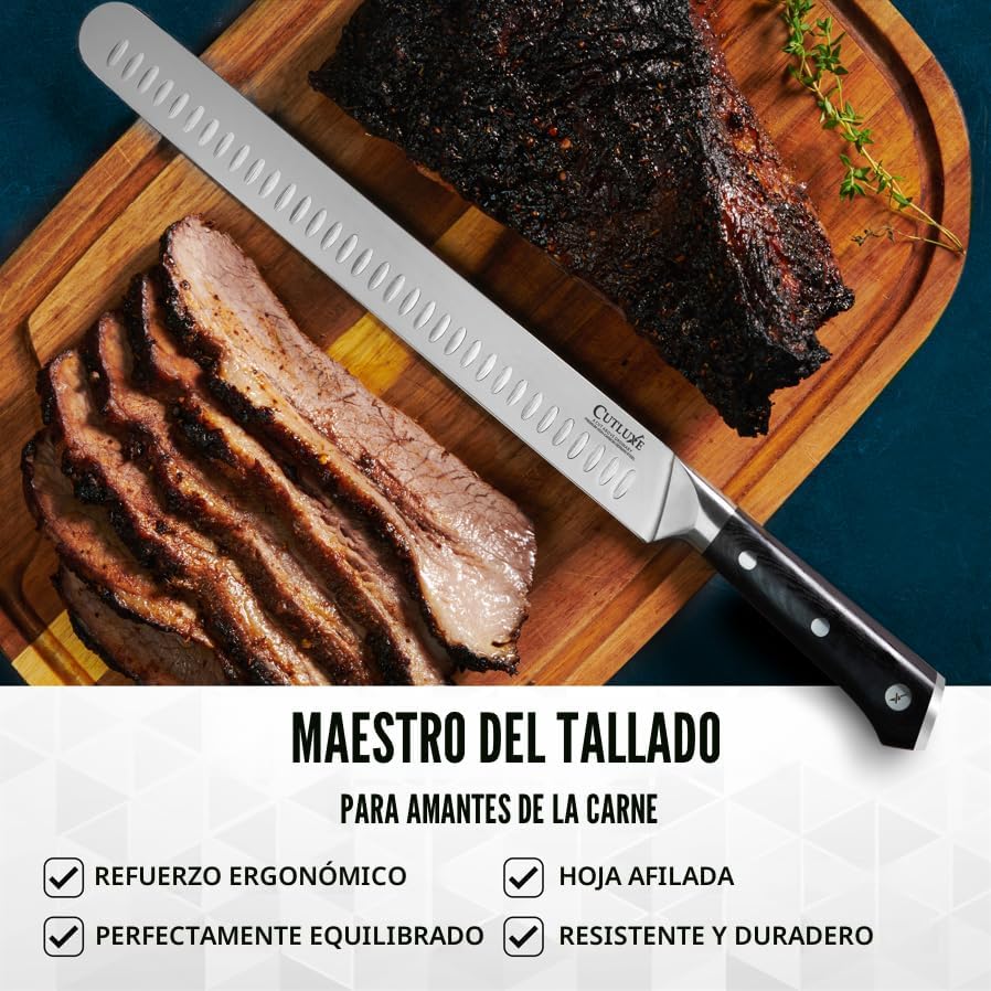 Cutluxe Cuchillo de pechuga, cuchillo para tallar y rebanar de 12 p...