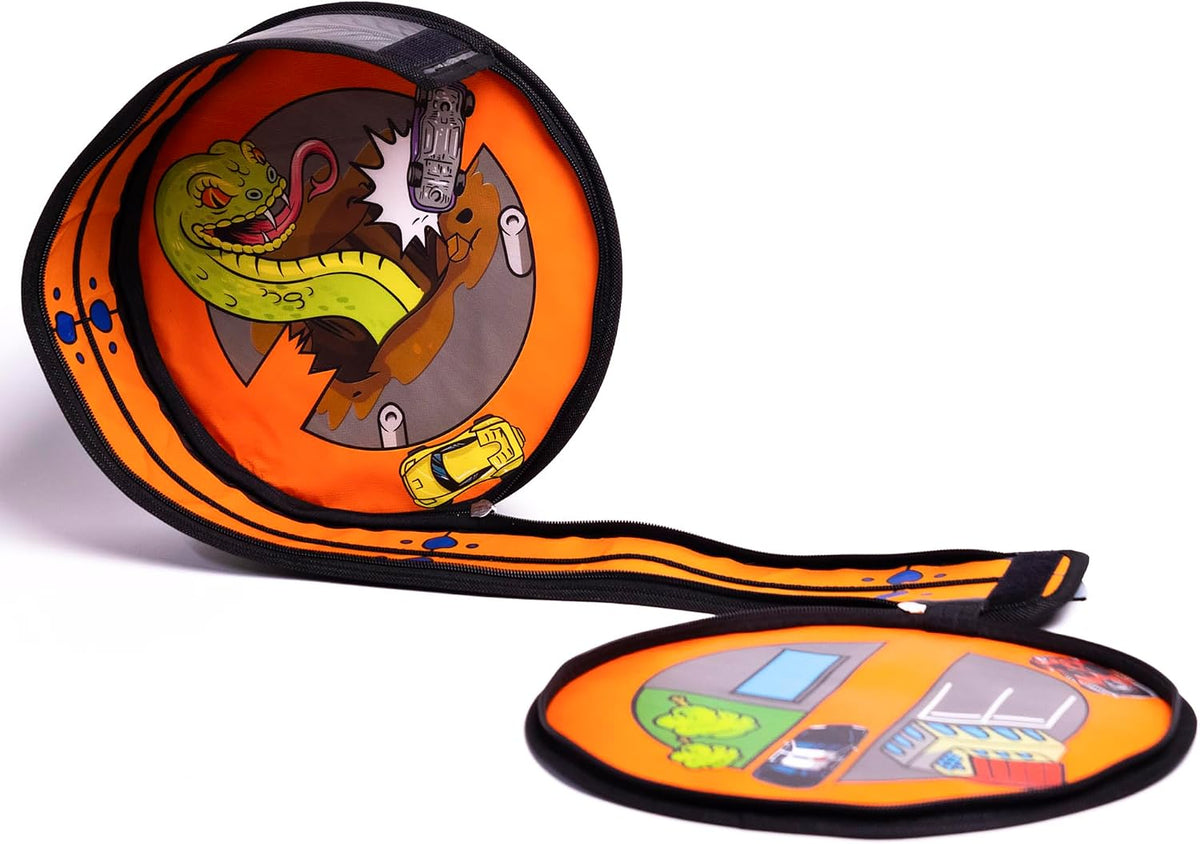 Hot Wheels ZipBin Wheelie Track Pack - Almacenamiento portátil de a...