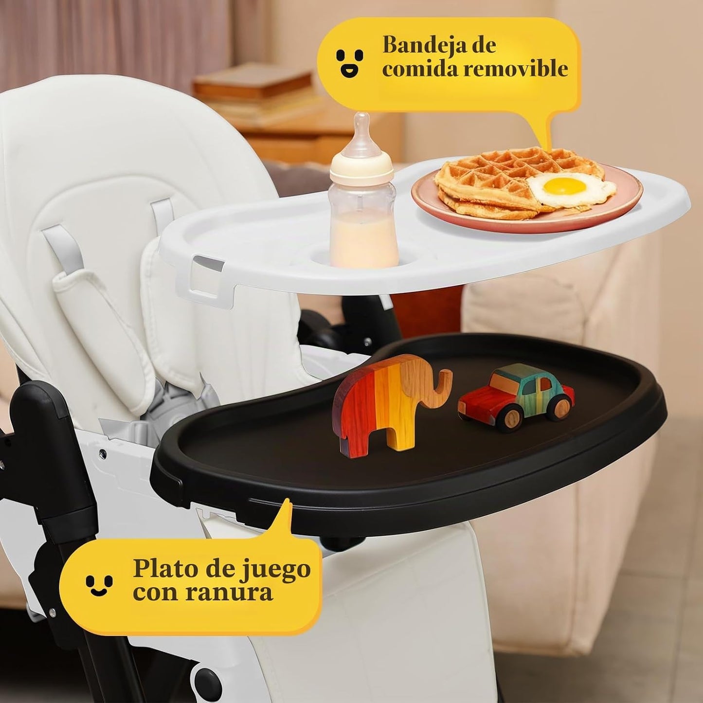 Silla alta 6 en 1 | Silla alta convertible para recién nacido a niñ...