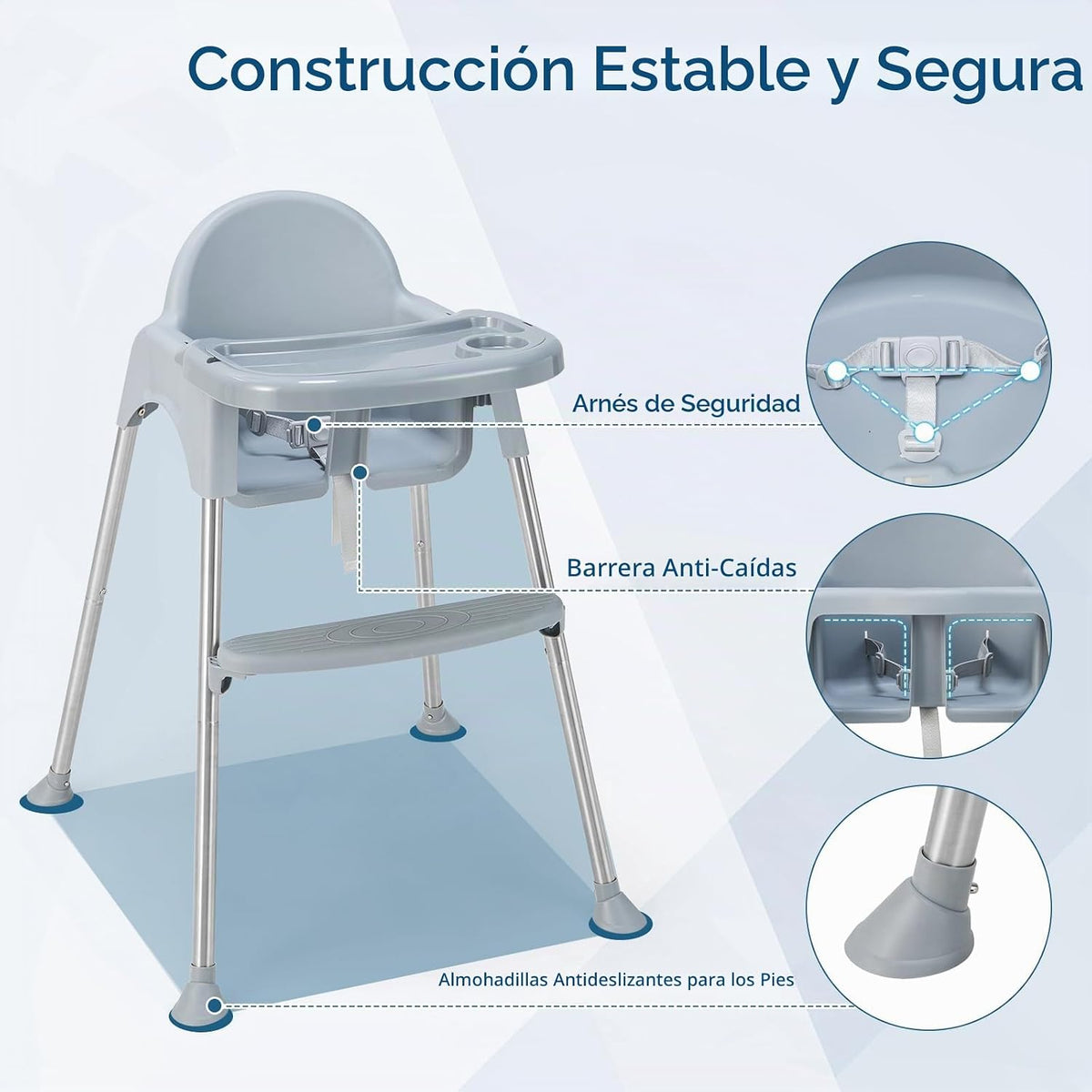 HONEY JOY Silla alta para bebé, silla alta convertible 4 en 1 para...