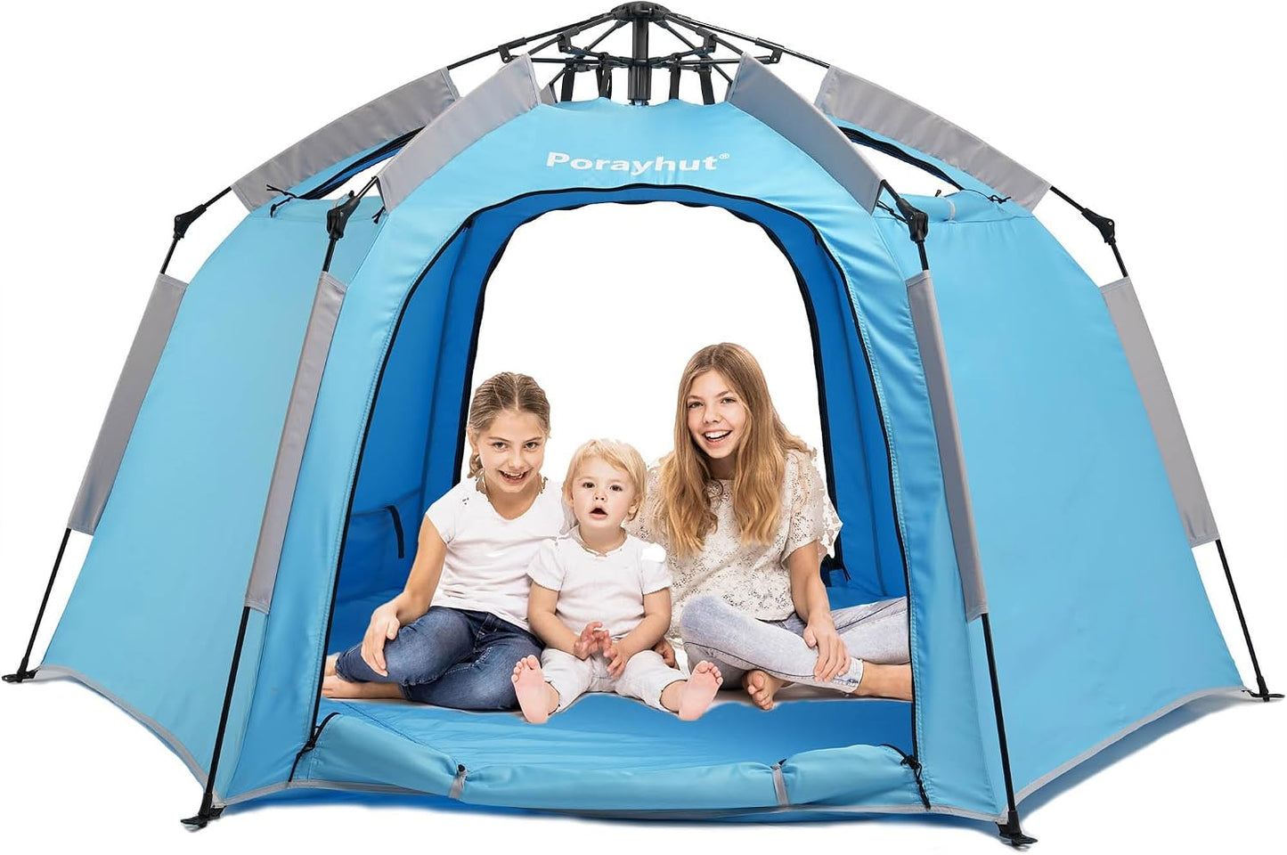 Tienda de campaña hexagonal portátil para niños con tira de luces L...