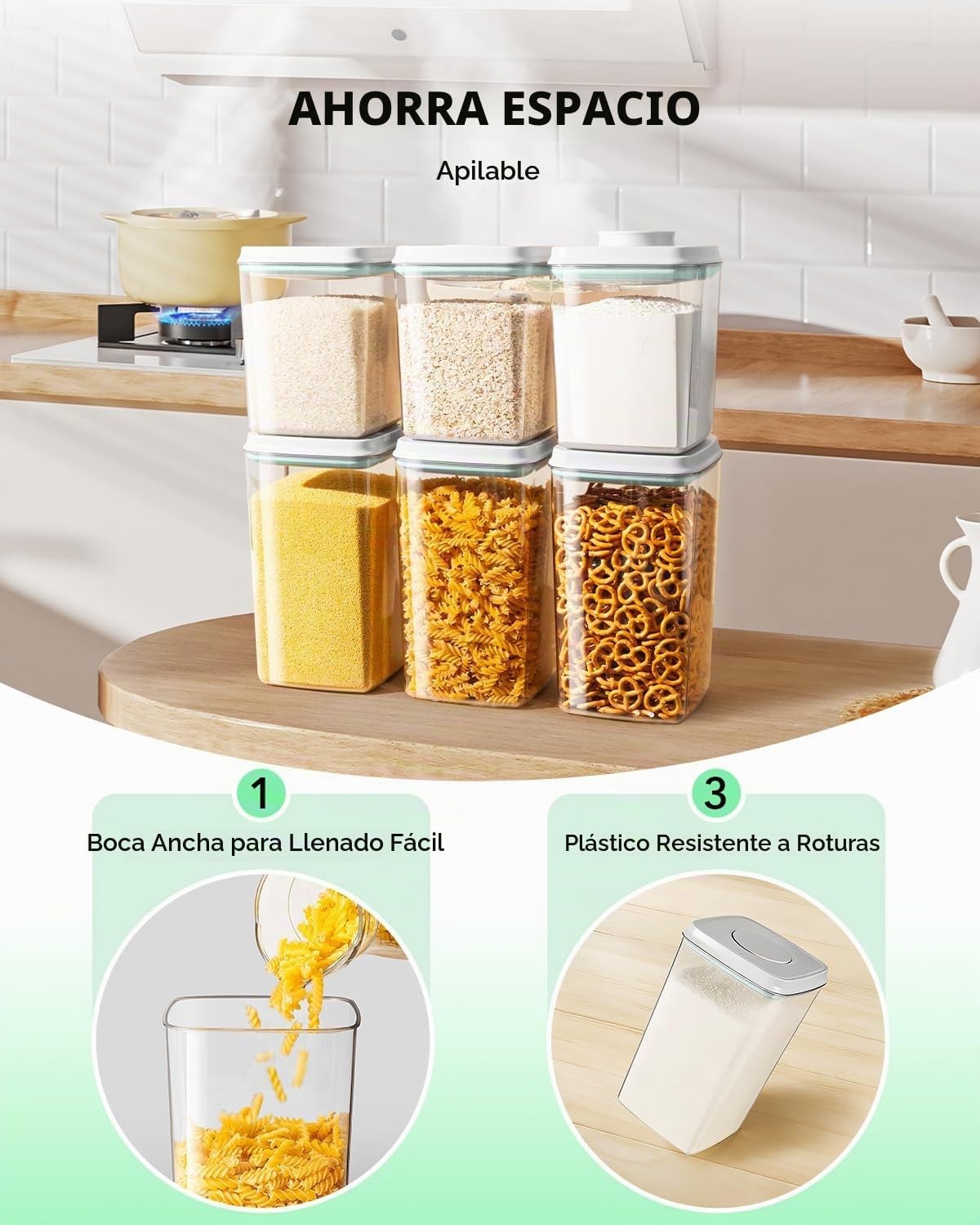 Ankou Juego de recipientes para almacenamiento de alimentos, 2.8 cu...