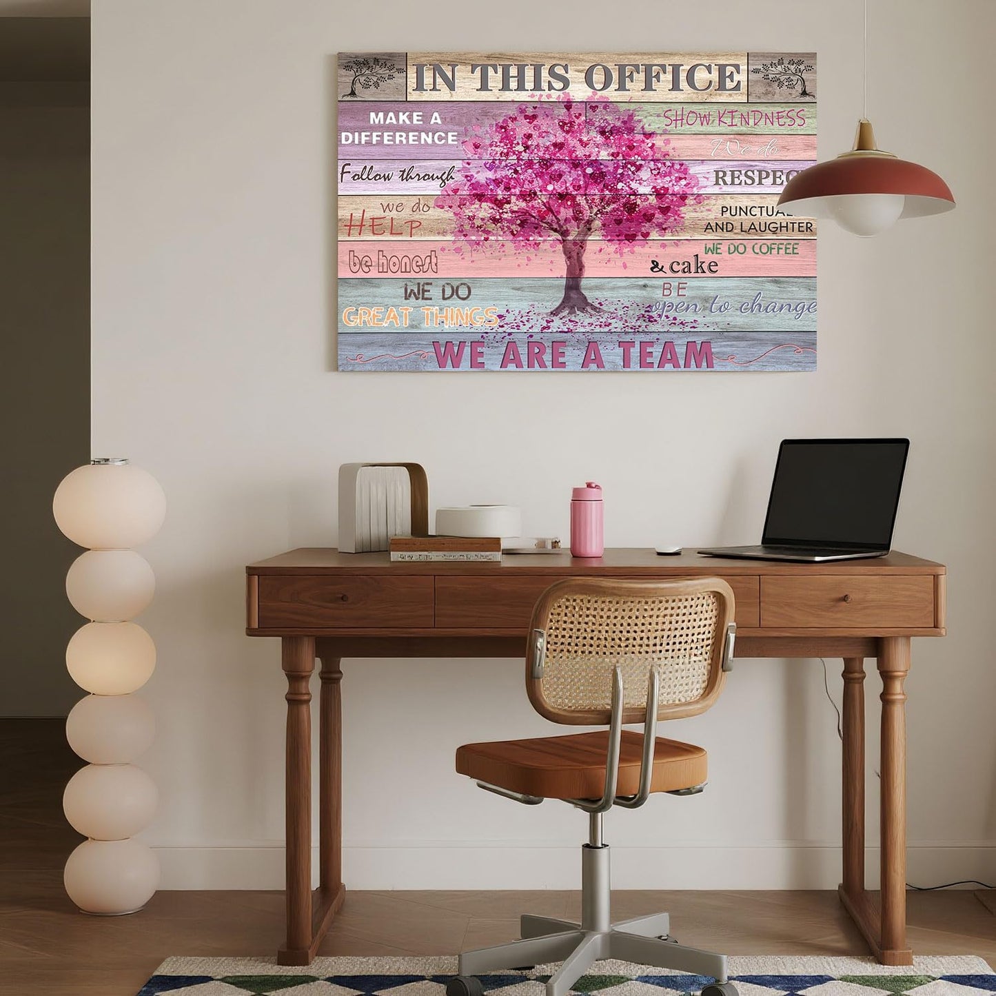 Arte de pared inspiradora rosa para oficina, mujeres, citas motivac...