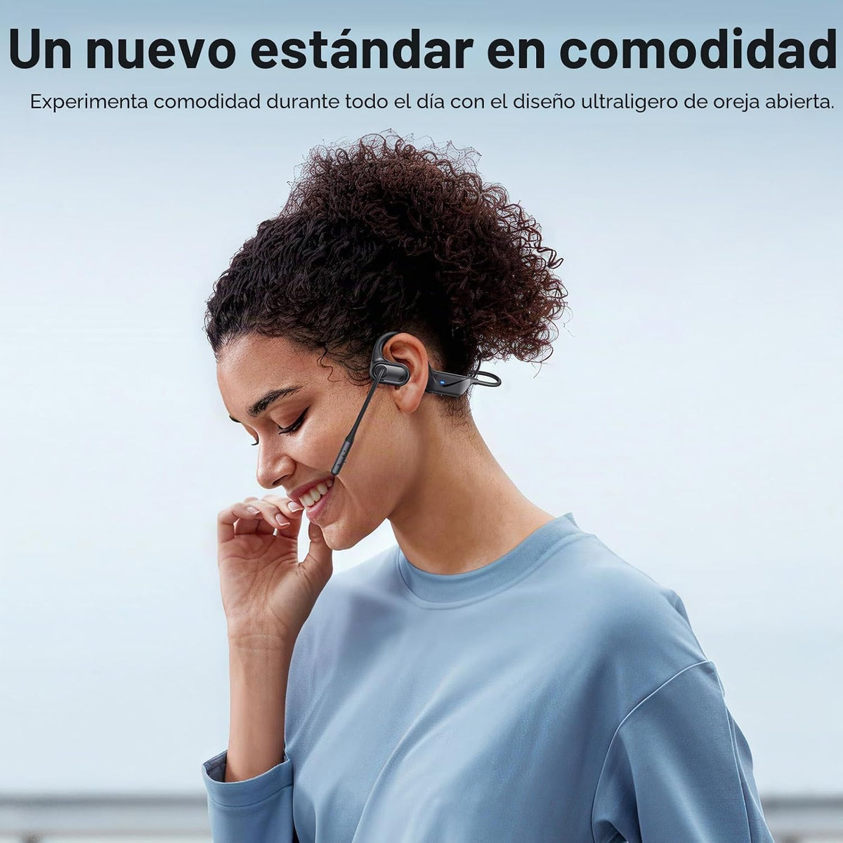 ZORIOXI Auriculares de oreja abierta con micrófono, auriculares Blu...