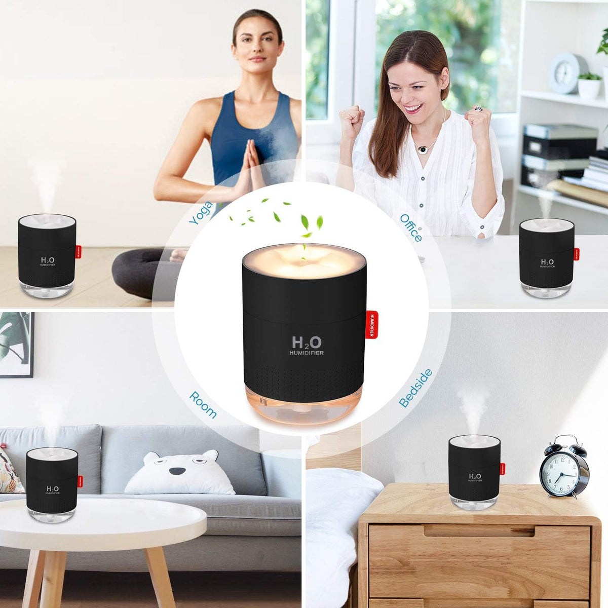 Mini humidificador portátil, humidificador pequeño de 16.9 fl oz pa...