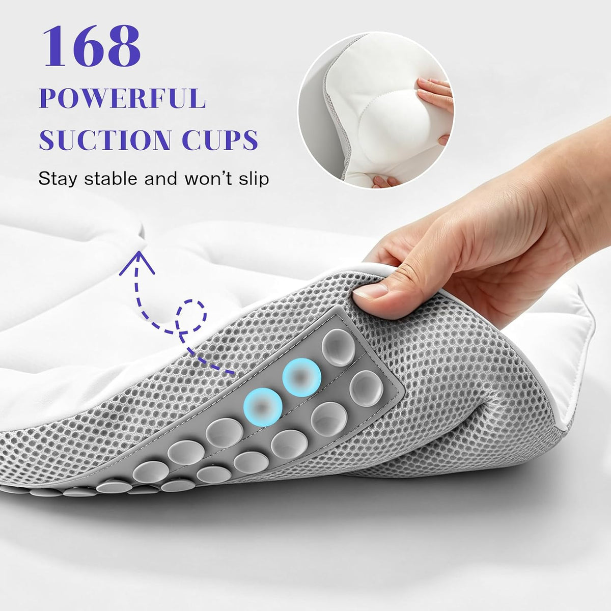 SetSail Almohada de baño de cuerpo completo para bañera, cojín de b...