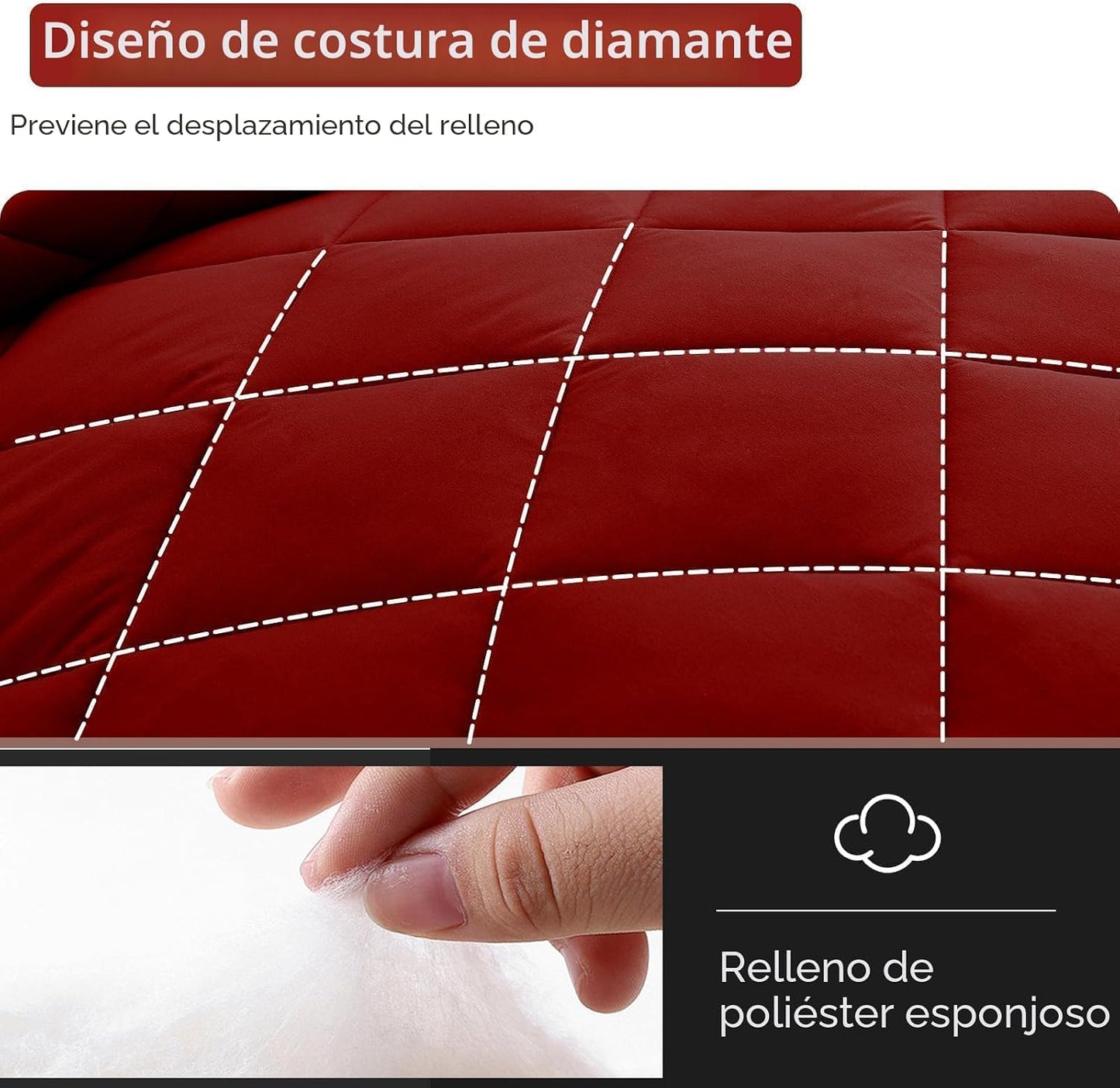 MUXHOMO Juego de edredón Queen de 7 piezas, cama reversible en una...