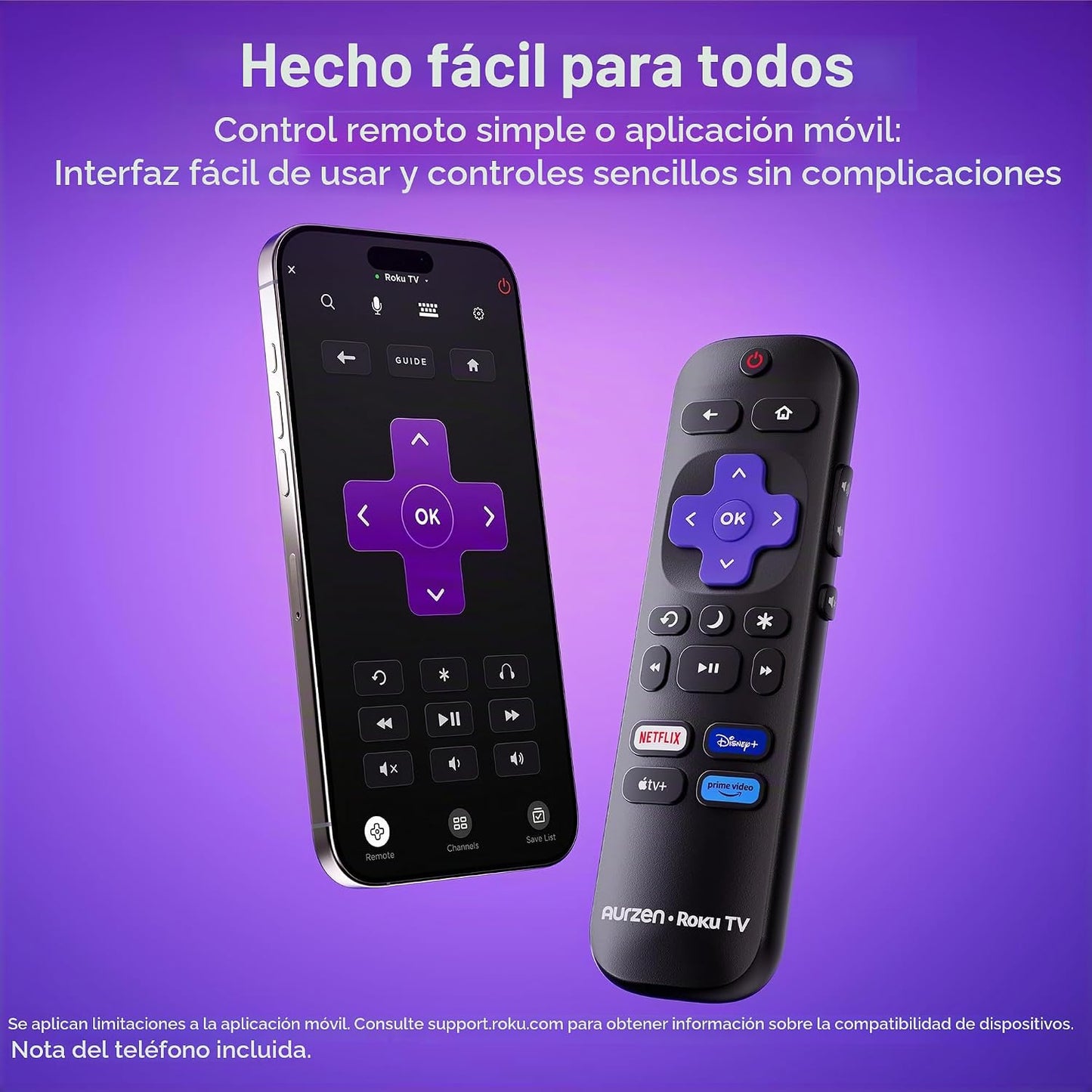 Aurzen Roku TV D1R Proyector portátil inteligente para exteriores c...