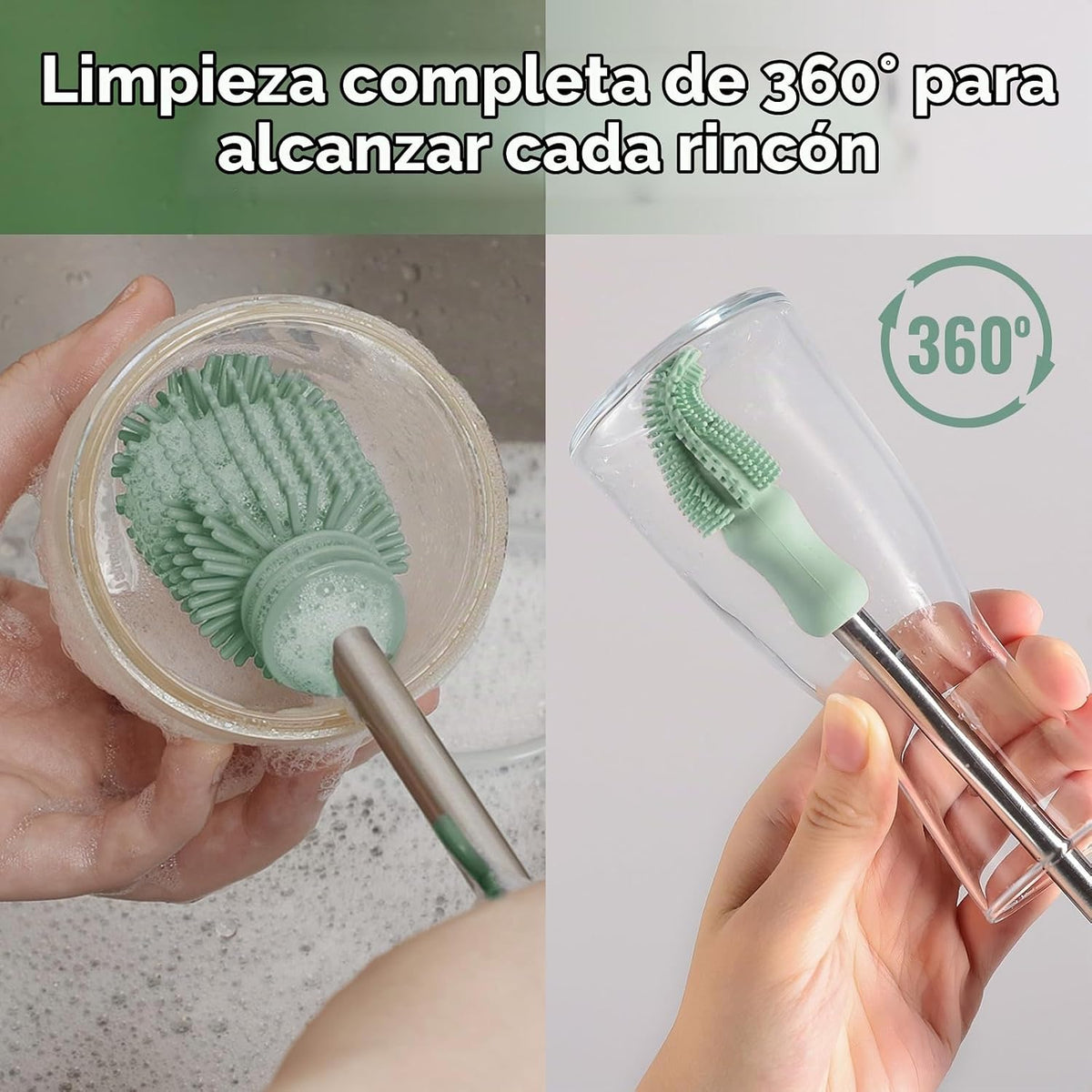Kit de Cepillo de Limpieza de Silicona Haakaa - Cepillo Limpiador d...