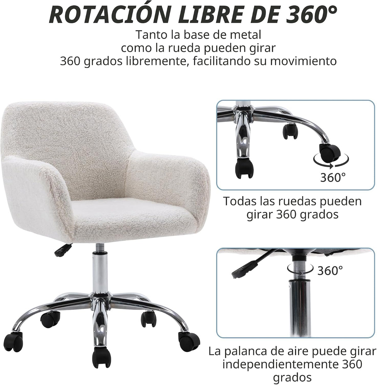 KCC Silla de Tocador de Maquillaje de Piel Sintética, Cómoda Silla...
