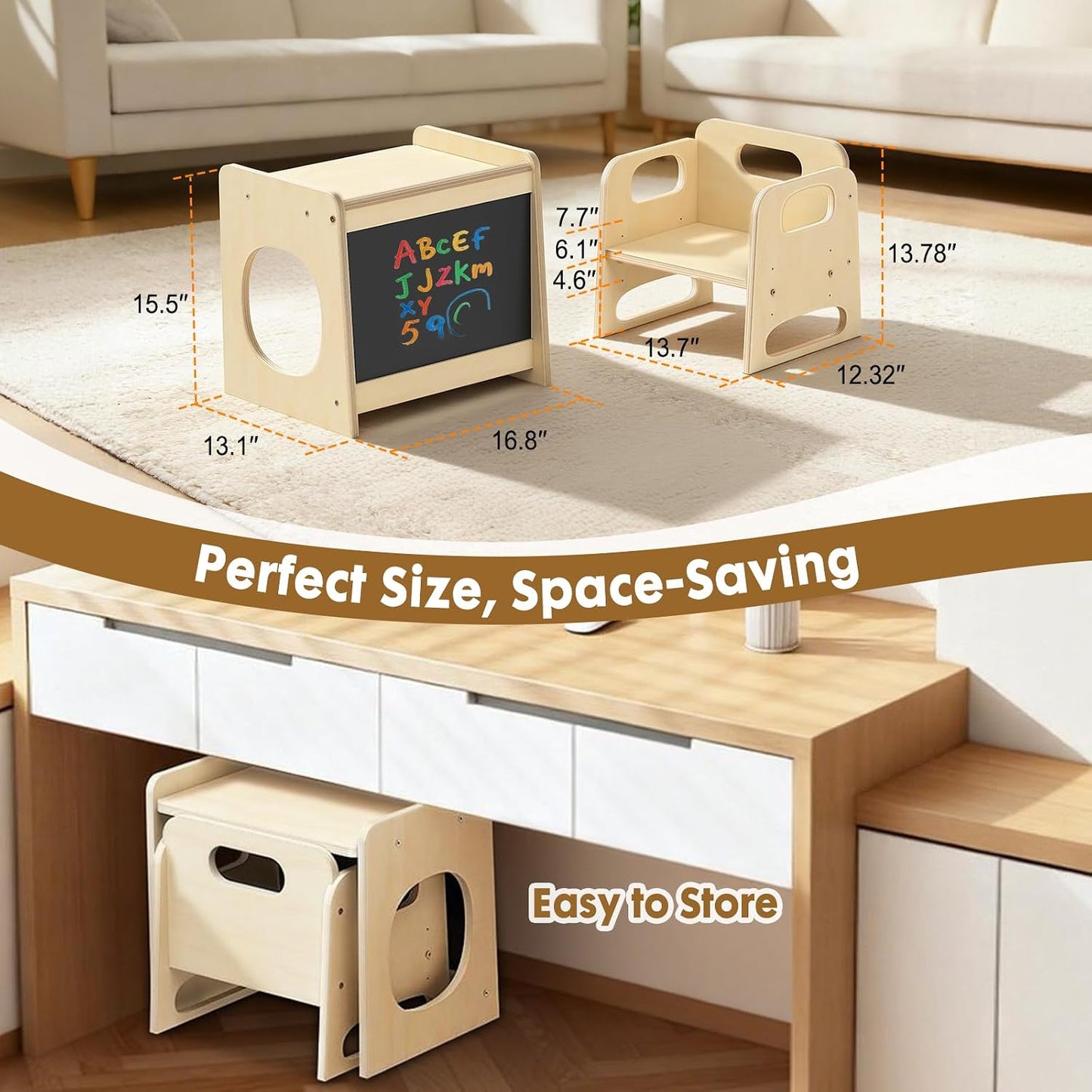 GVOO Montessori - Juego de mesa y silla de destete, 3 mesas y silla...